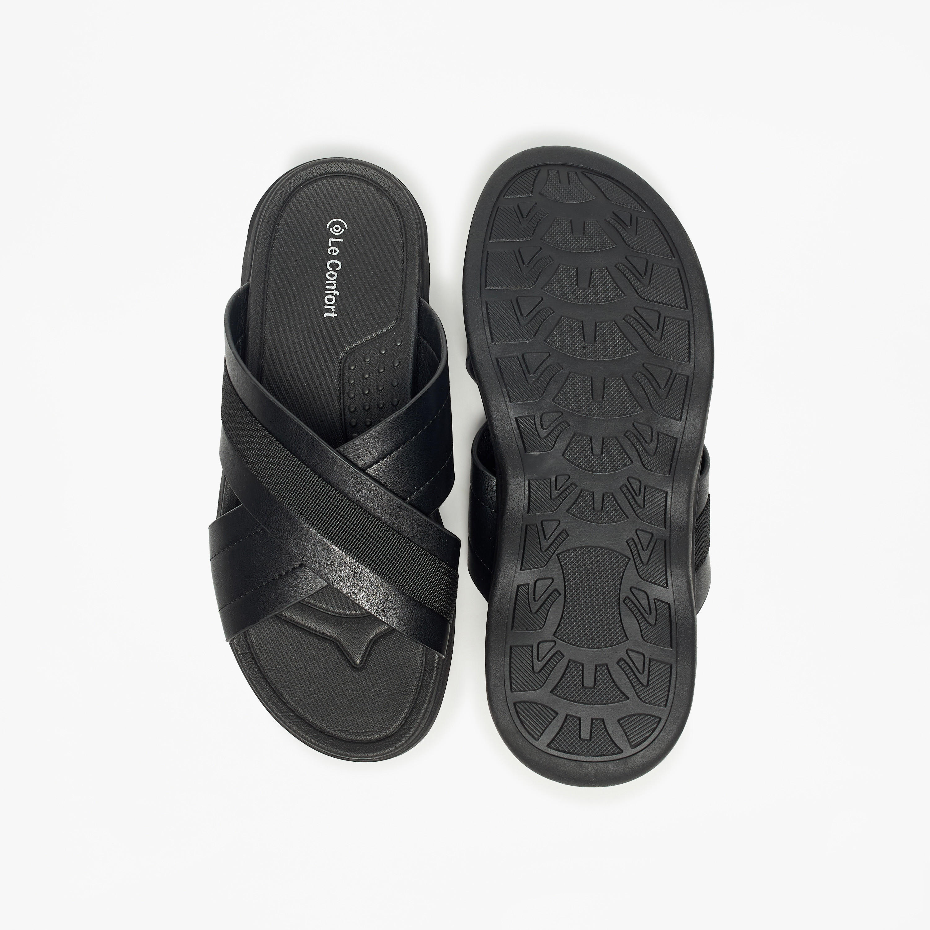 صندل سهل الارتداء بارز الملمس بحزام متقاطع من لو كونفورت-cpmen-footwear-sandals-image-5