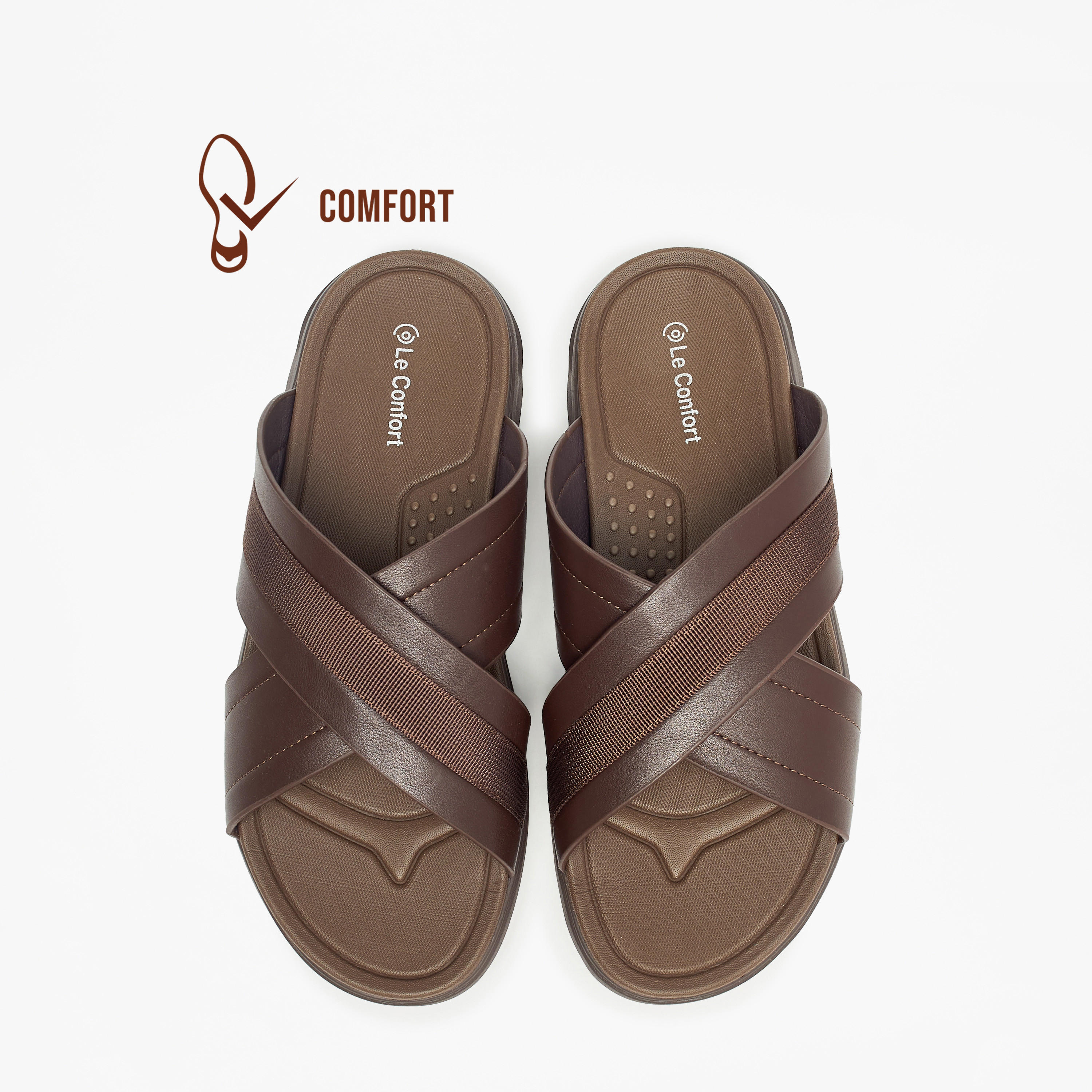 صندل سهل الارتداء بارز الملمس بحزام متقاطع من لو كونفورت-cpmen-footwear-sandals-image-1