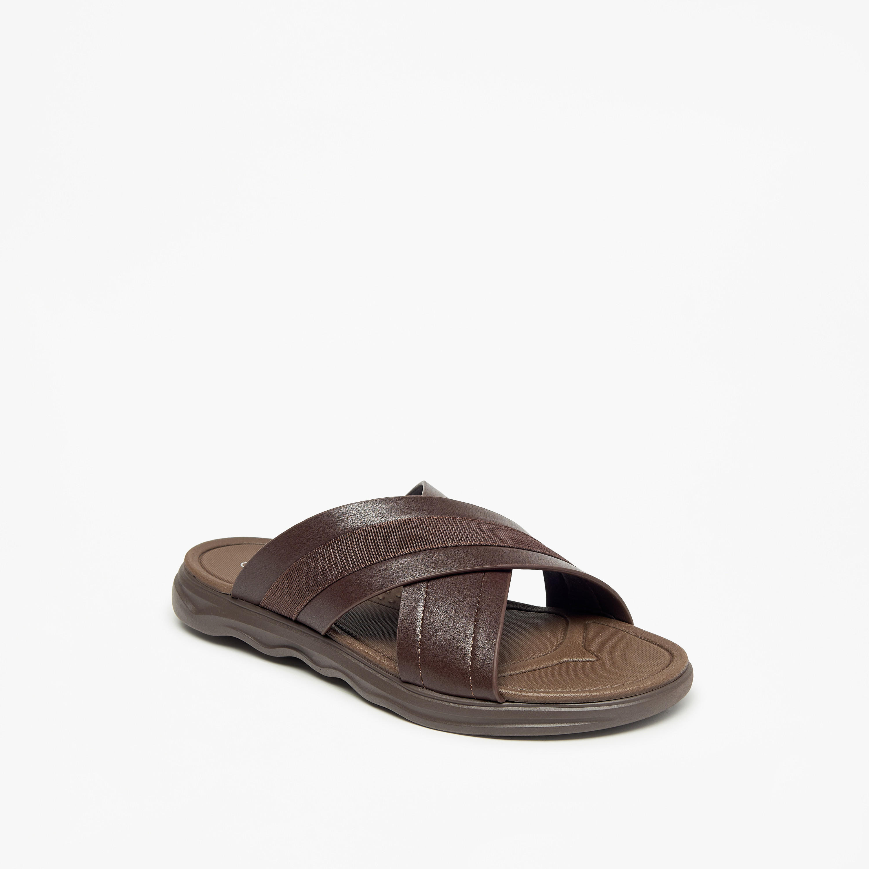 صندل سهل الارتداء بارز الملمس بحزام متقاطع من لو كونفورت-cpmen-footwear-sandals-image-2