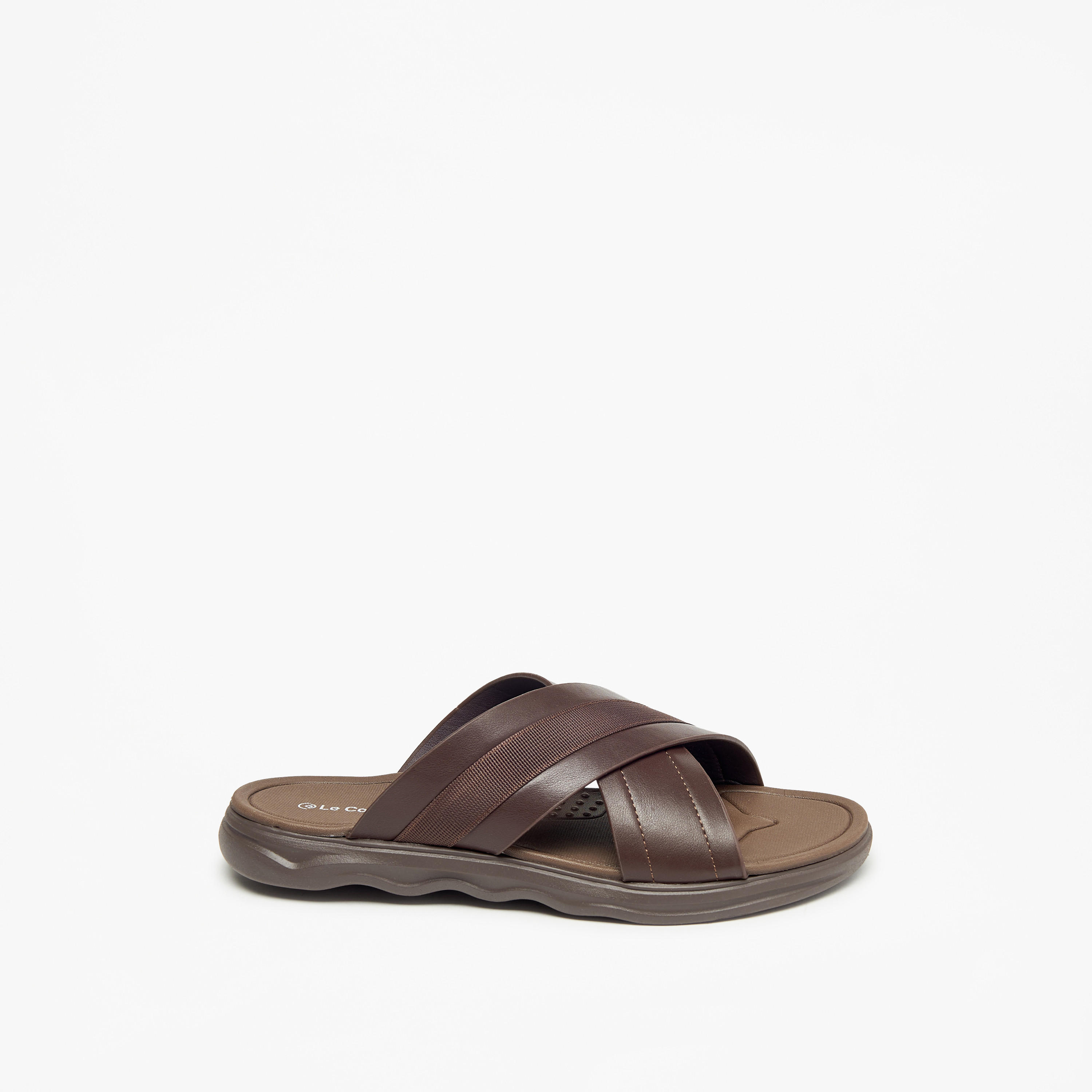 صندل سهل الارتداء بارز الملمس بحزام متقاطع من لو كونفورت-cpmen-footwear-sandals-image-3