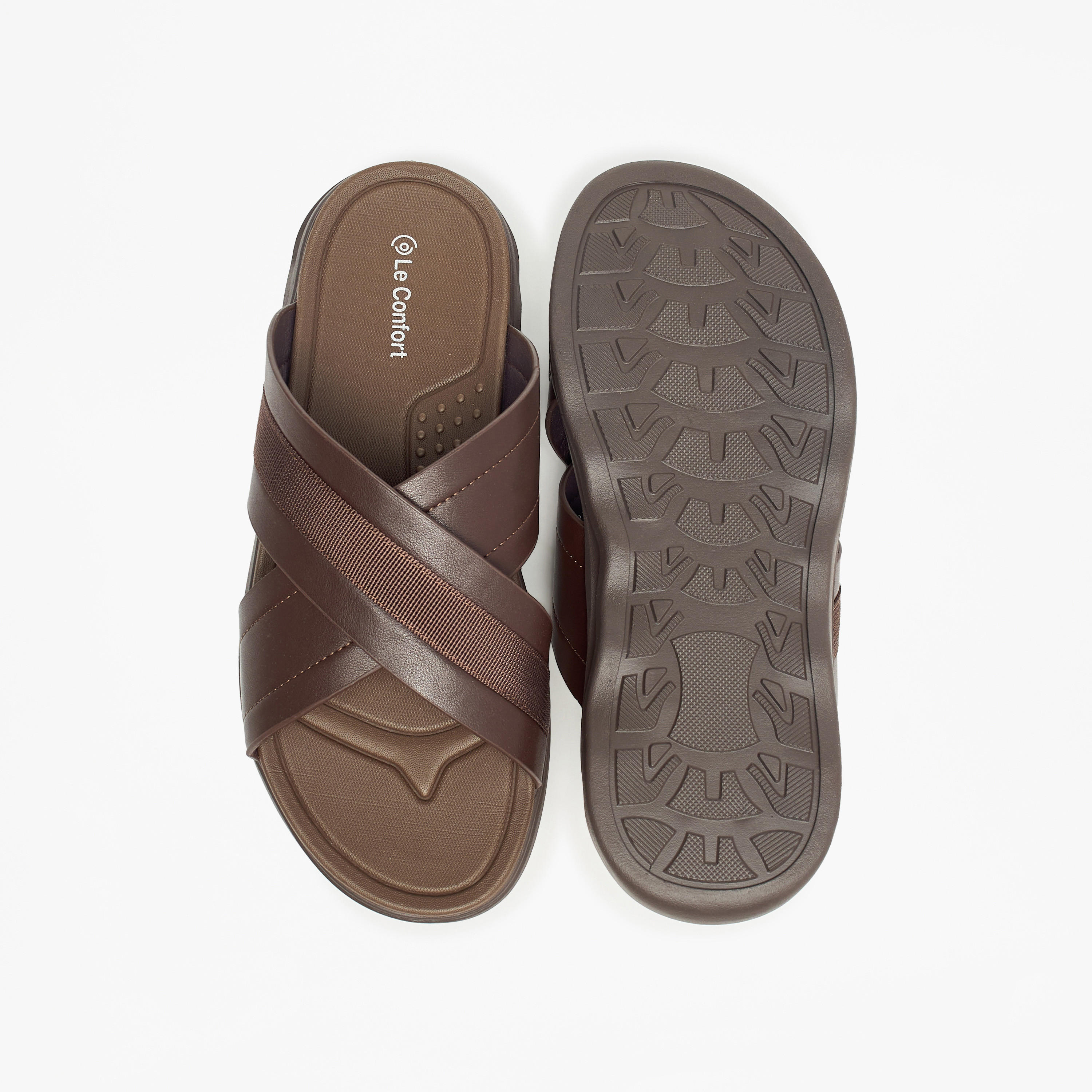 صندل سهل الارتداء بارز الملمس بحزام متقاطع من لو كونفورت-cpmen-footwear-sandals-image-5