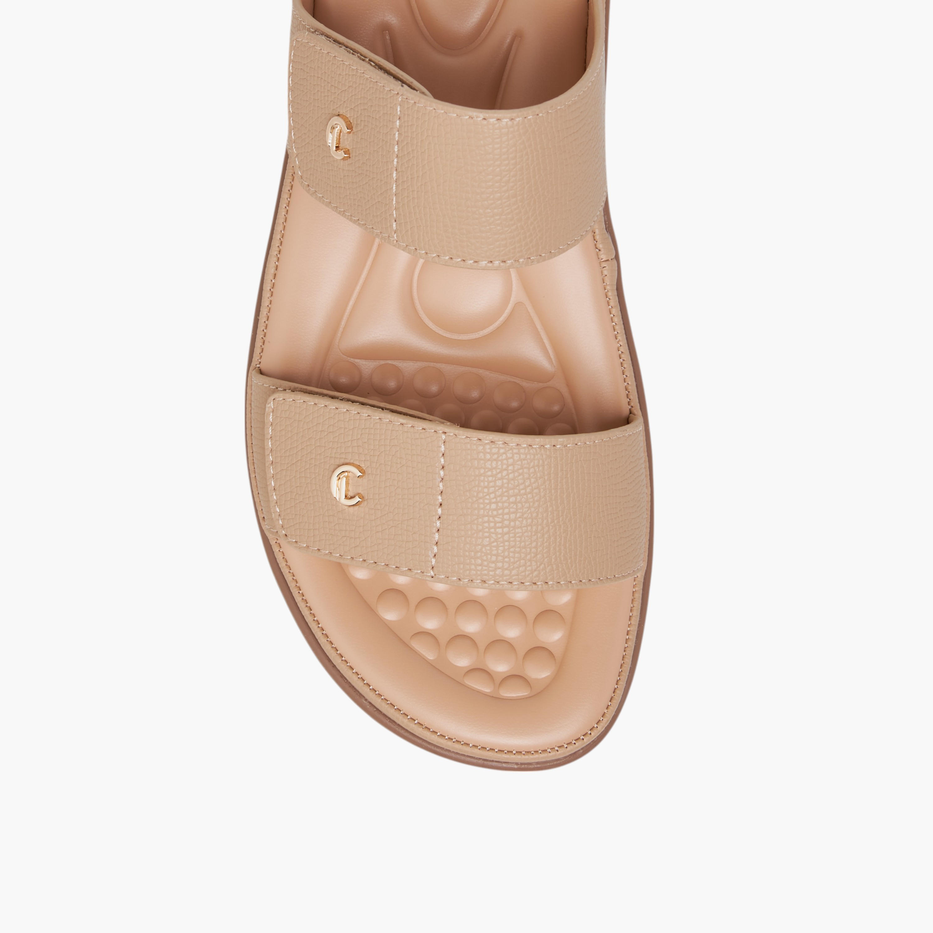 Le Confort Textured Slip-On Comfort Sandals-women-shoes-flats-sandals-image-3