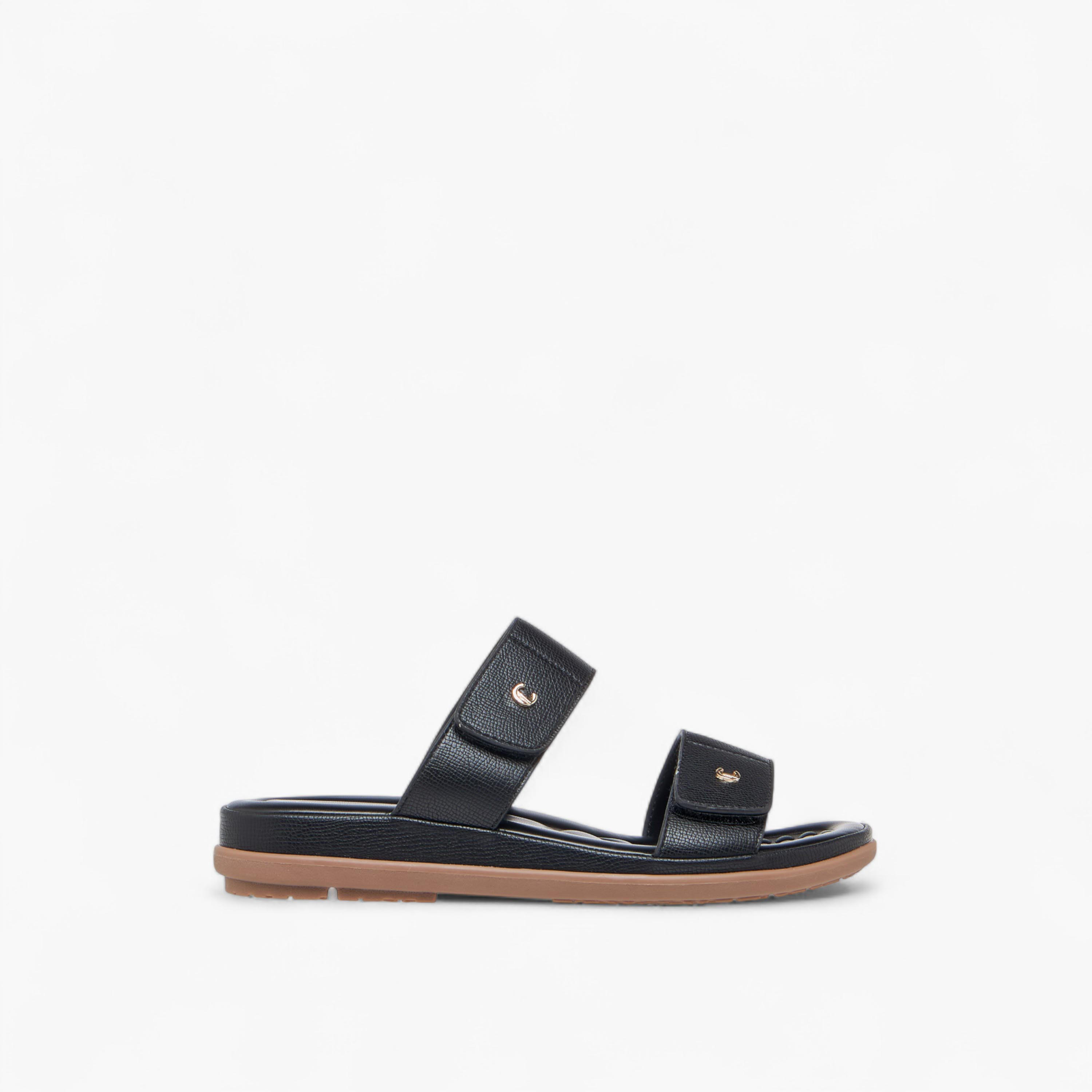 Le Confort Textured Slip-On Comfort Sandals-women-shoes-flats-sandals-image-2