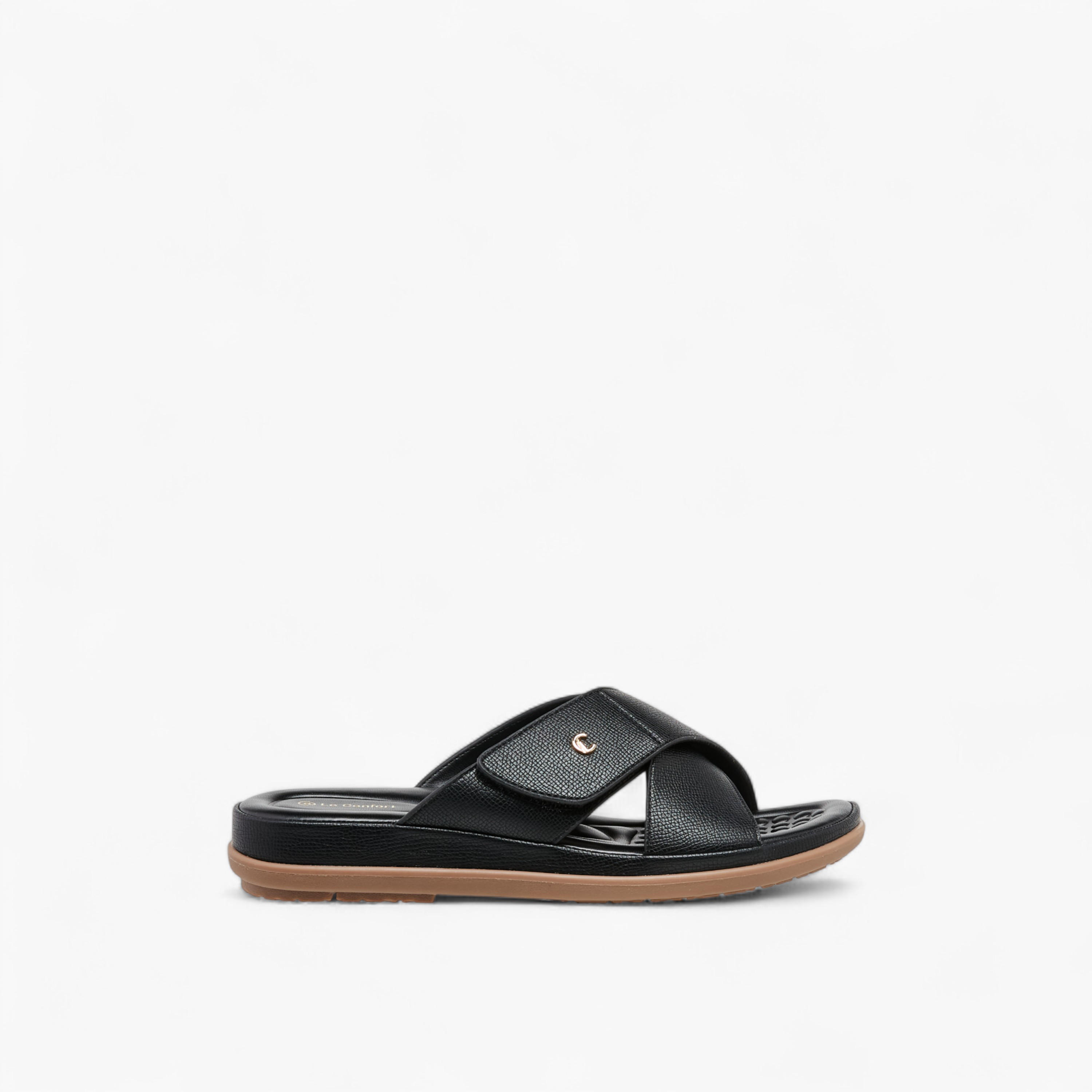 Le Confort Textured Slip-On Sandals-women-shoes-flats-sandals-image-3
