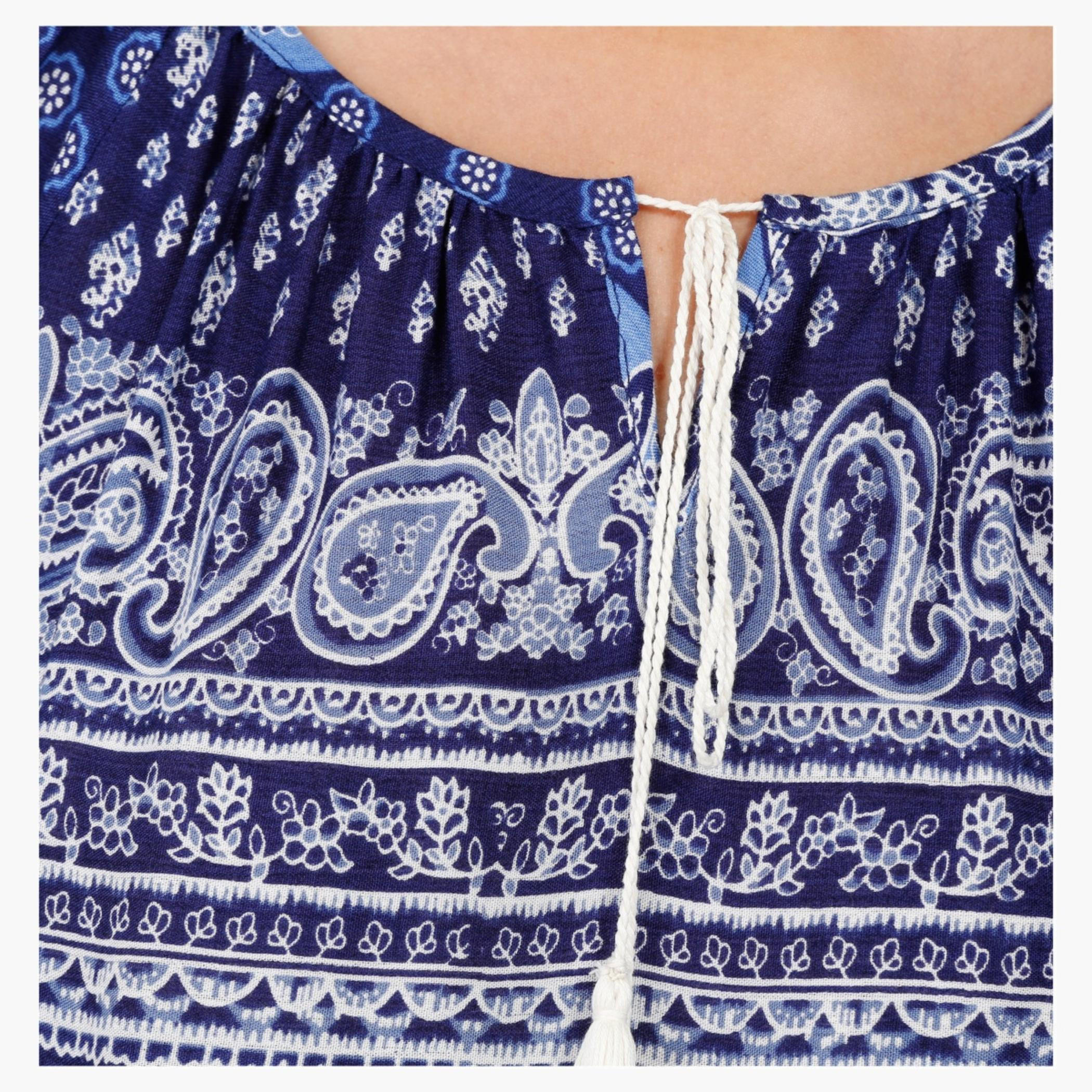 Printed Dress with Scoop Neck and Short Sleeves-women-clothing-dresses-image-4