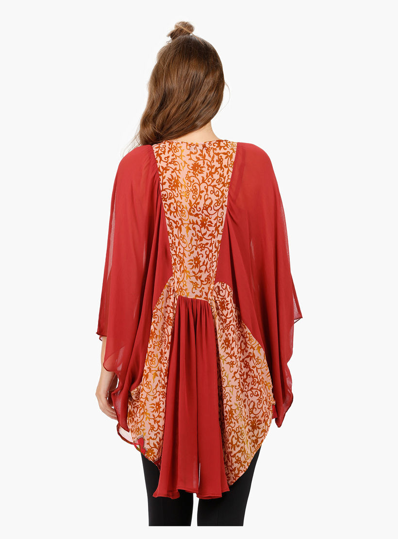 Printed Tunic with Scoop Neck and Long Sleeves-women-clothing-shirtsandblouses-blouses-image-2