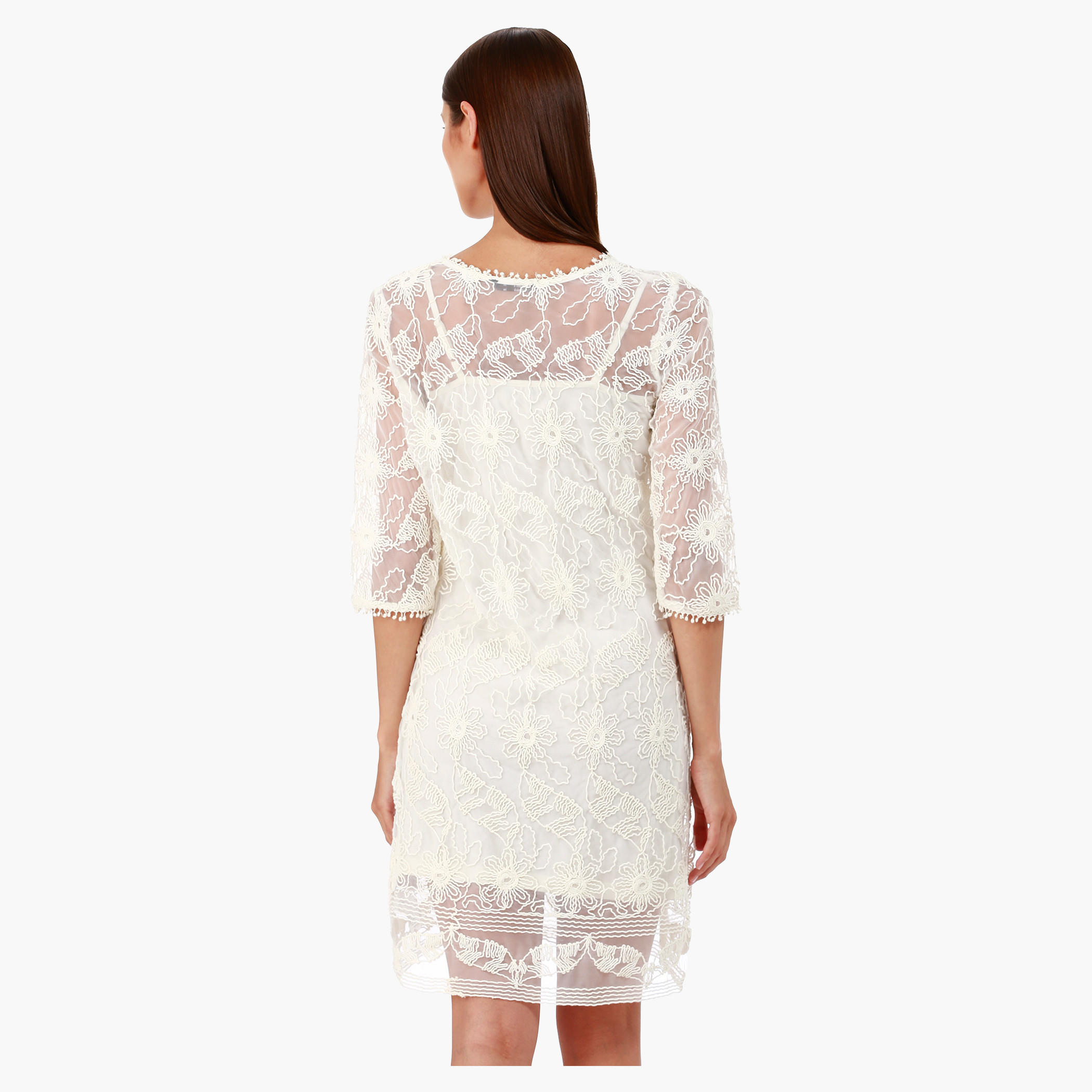 Lace Tunic Dress with Scoop Neck in Regular Fit-women-clothing-dresses-image-2