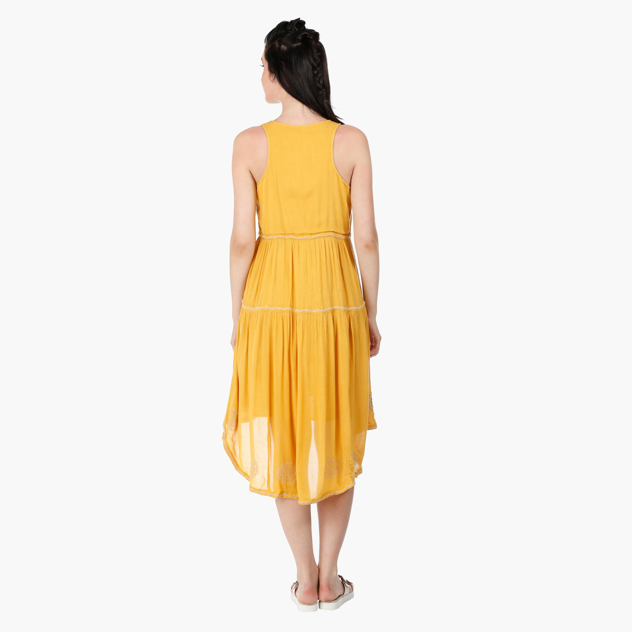 Sleeveless Rayon Dress with Embroidery and Scoop Neck in Regular Fit-women-clothing-dresses-image-2