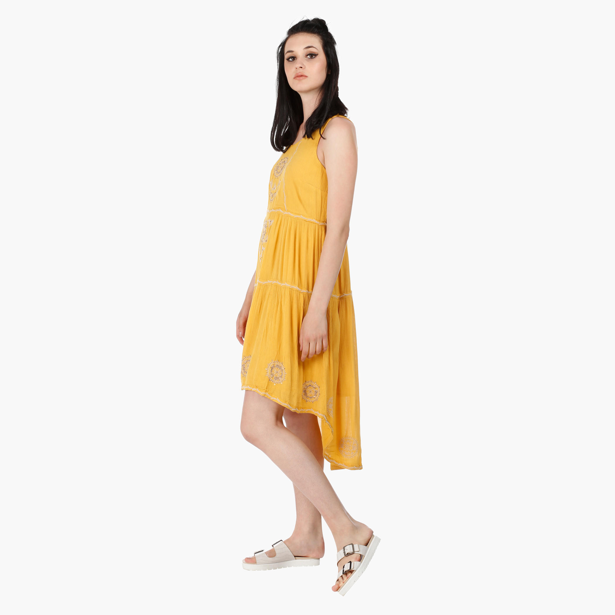 Sleeveless Rayon Dress with Embroidery and Scoop Neck in Regular Fit-women-clothing-dresses-image-3