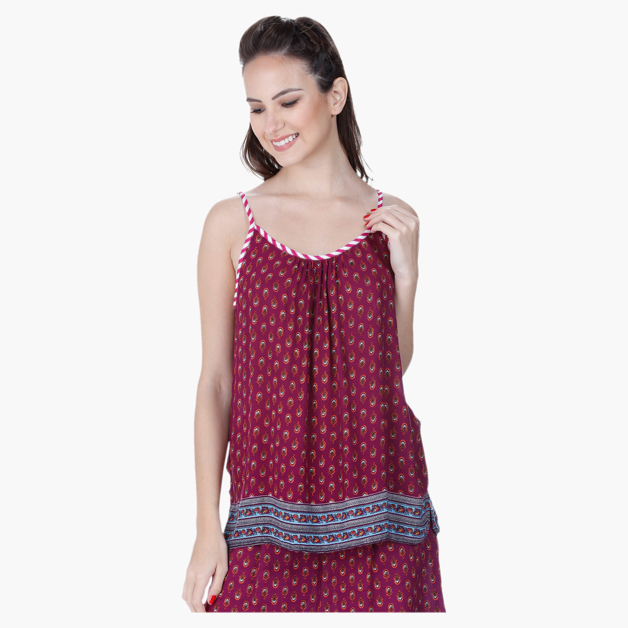 Printed Spaghetti Strap Blouse-women-clothing-shirtsandblouses-blouses-image-1