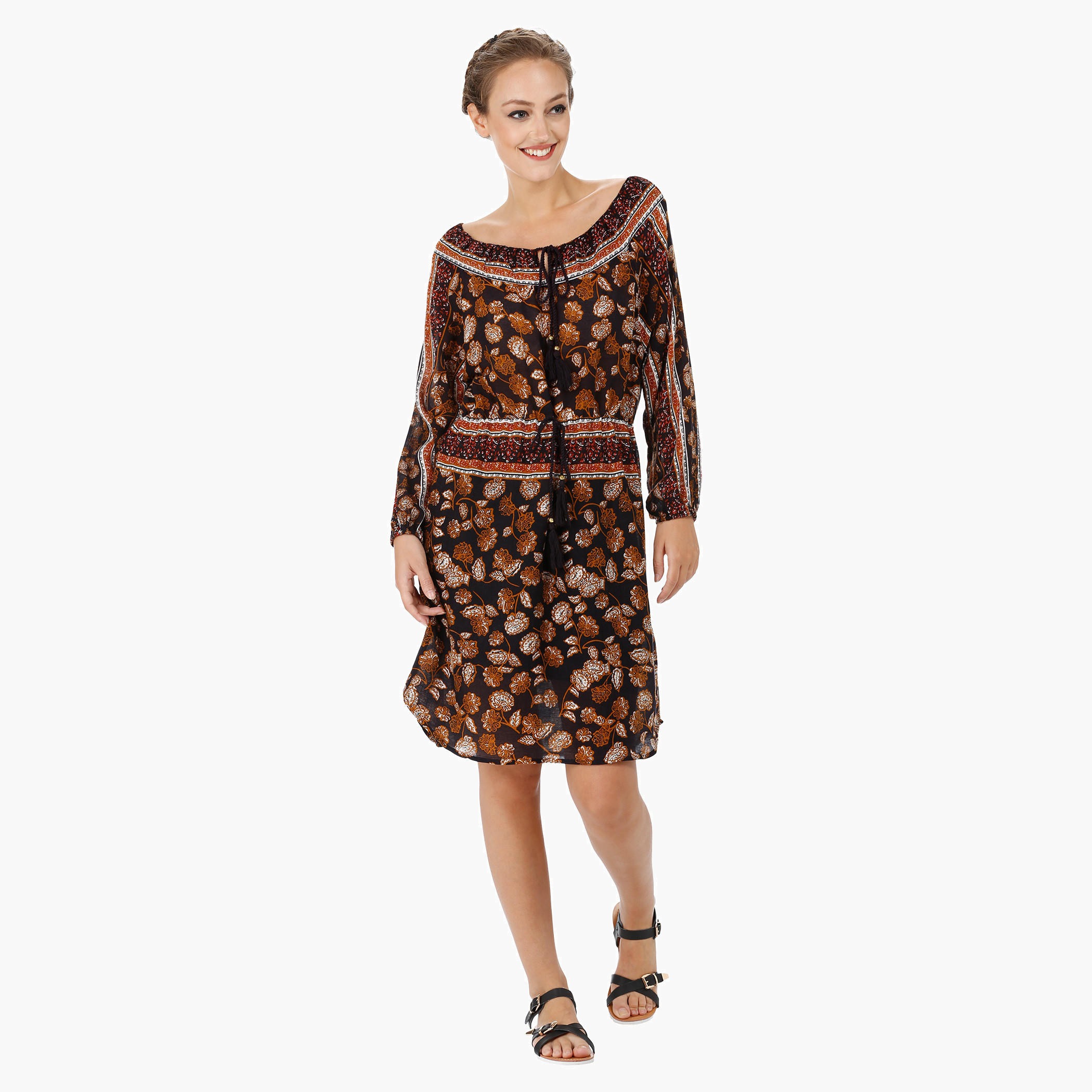 Printed Off-shoulder Tunic Dress-women-clothing-dresses-image-5