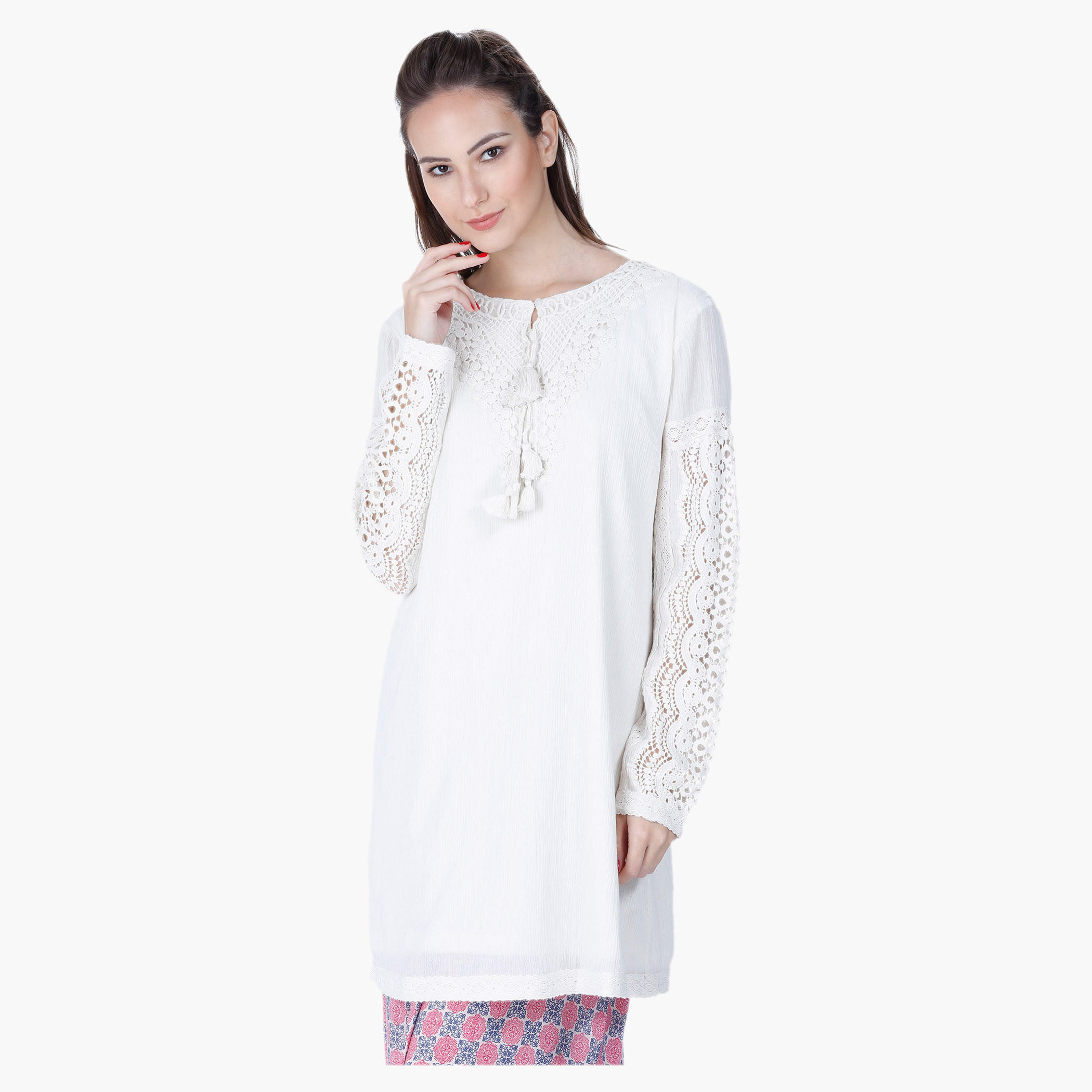 Crochet-embellished Tunic-women-clothing-shirtsandblouses-blouses-image-5