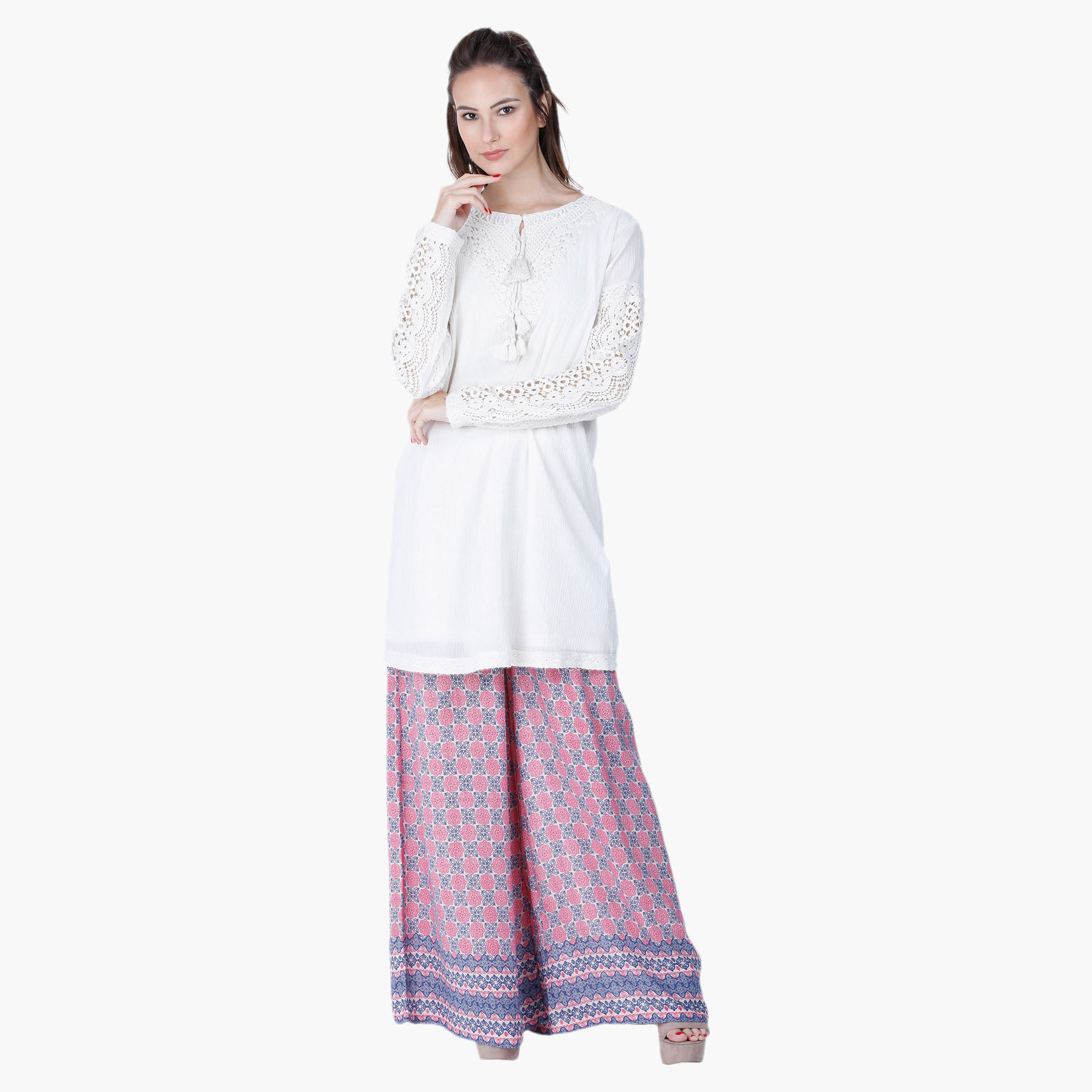 Crochet-embellished Tunic-women-clothing-shirtsandblouses-blouses-image-1
