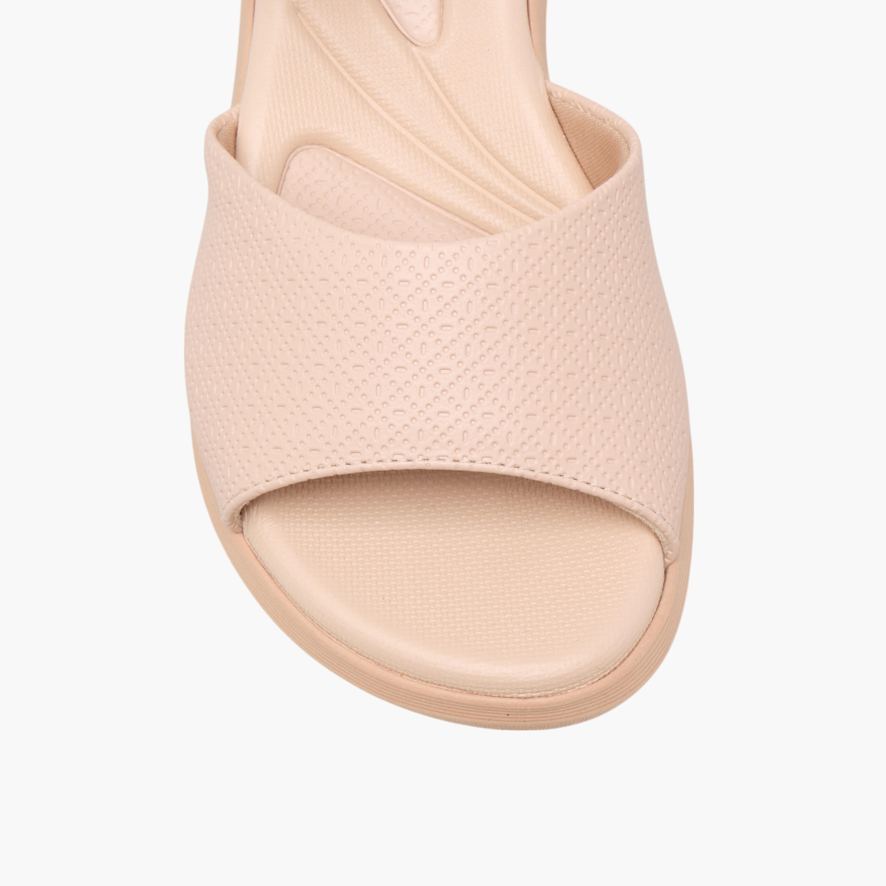 Piccadilly Textured Comfort Sandals with Buckle Closure-women-shoes-sandals-heeled-image-4