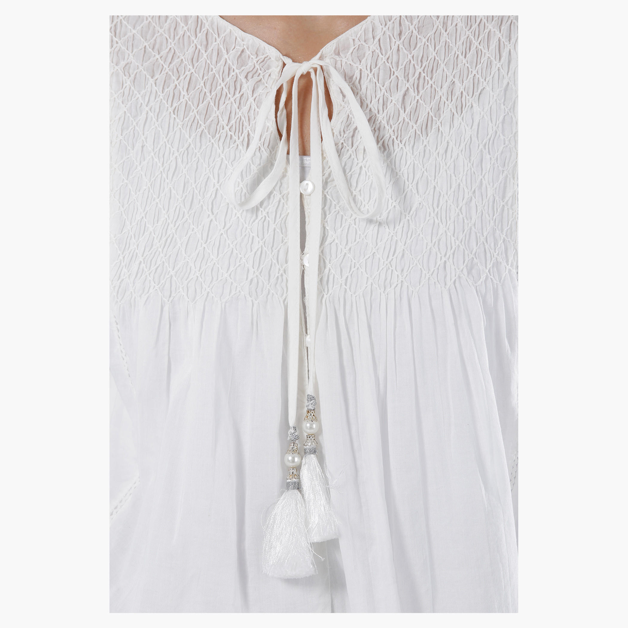 Tie-up Neck Cap Sleeves Top-women-clothing-shirtsandblouses-blouses-image-4