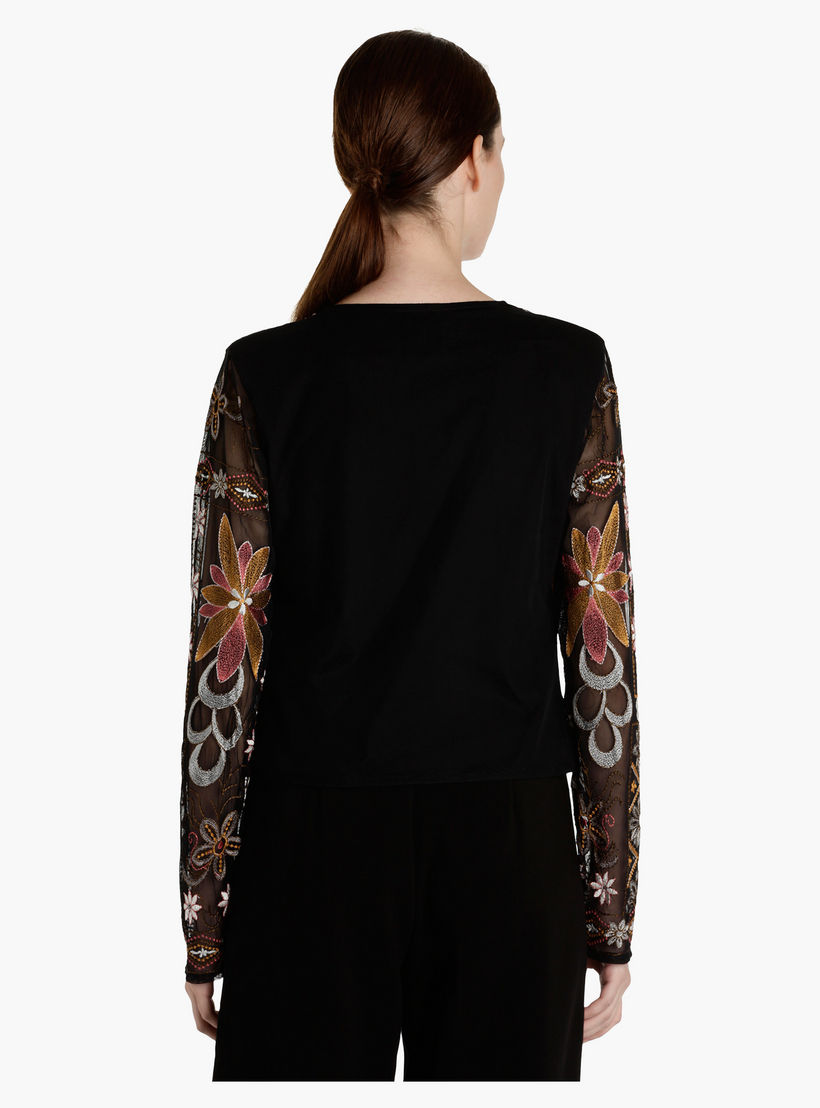 Embroidered Long Sleeves Jacket with Open Front-women-winterwear-coatsandjackets-jackets-image-2