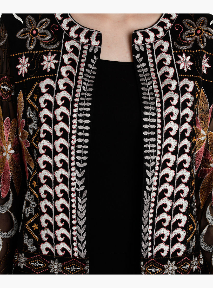 Embroidered Long Sleeves Jacket with Open Front-women-winterwear-coatsandjackets-jackets-image-4