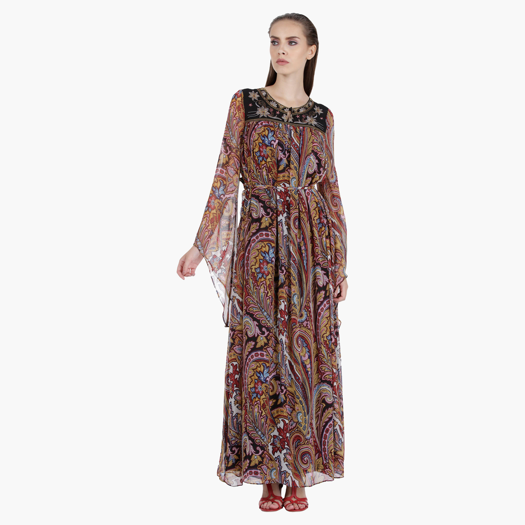 Printed Maxi Dress in Regular Fit-women-clothing-dresses-image-1
