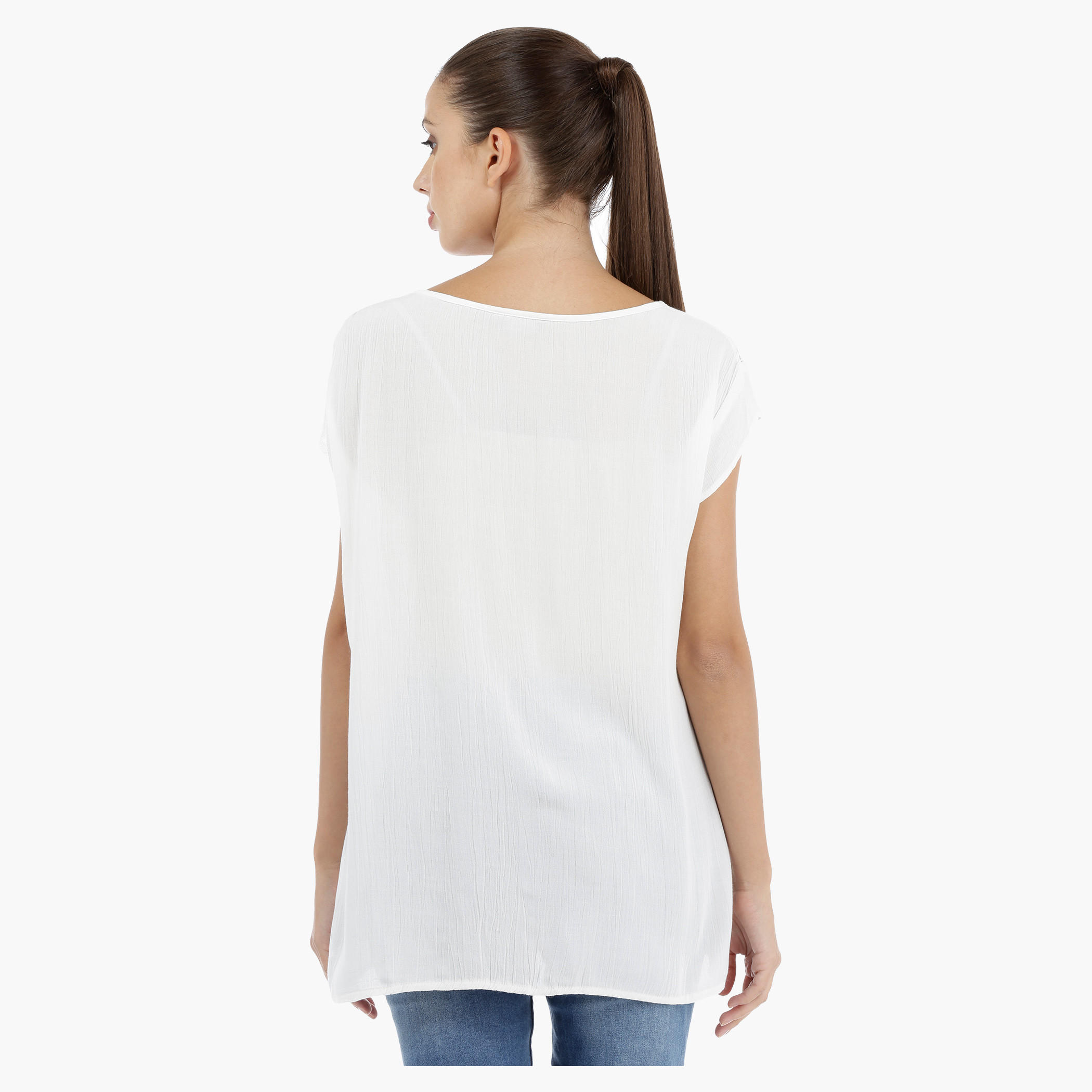 Short Sleeves Top with Lace Trims-women-clothing-shirtsandblouses-blouses-image-2
