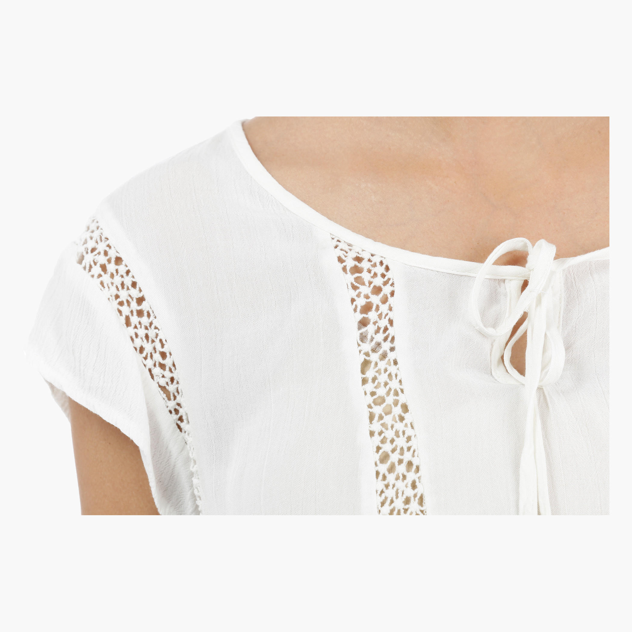 Short Sleeves Top with Lace Trims-women-clothing-shirtsandblouses-blouses-image-4