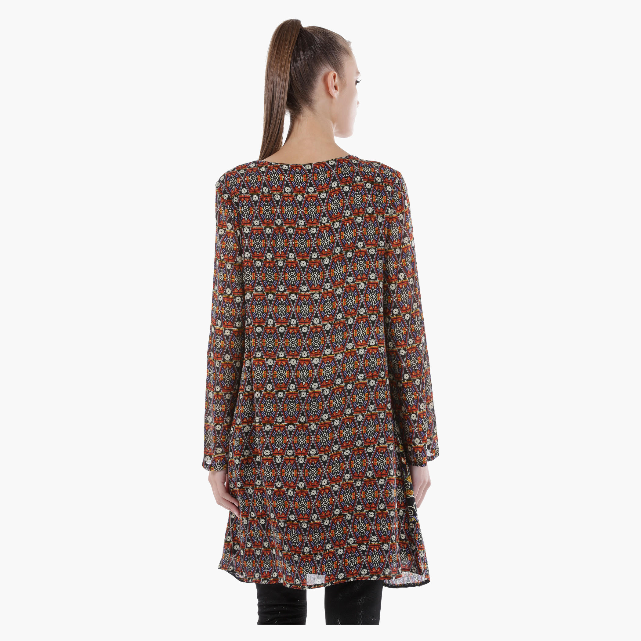 Printed Tunic With Scoop Neck and Long Sleeves in Regular Fit-women-clothing-shirtsandblouses-blouses-image-2