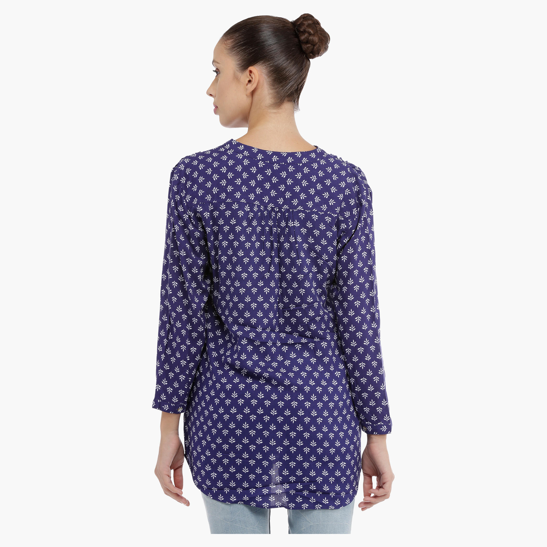 Printed Long Sleeves Top with V-Neck-women-clothing-shirtsandblouses-blouses-image-2