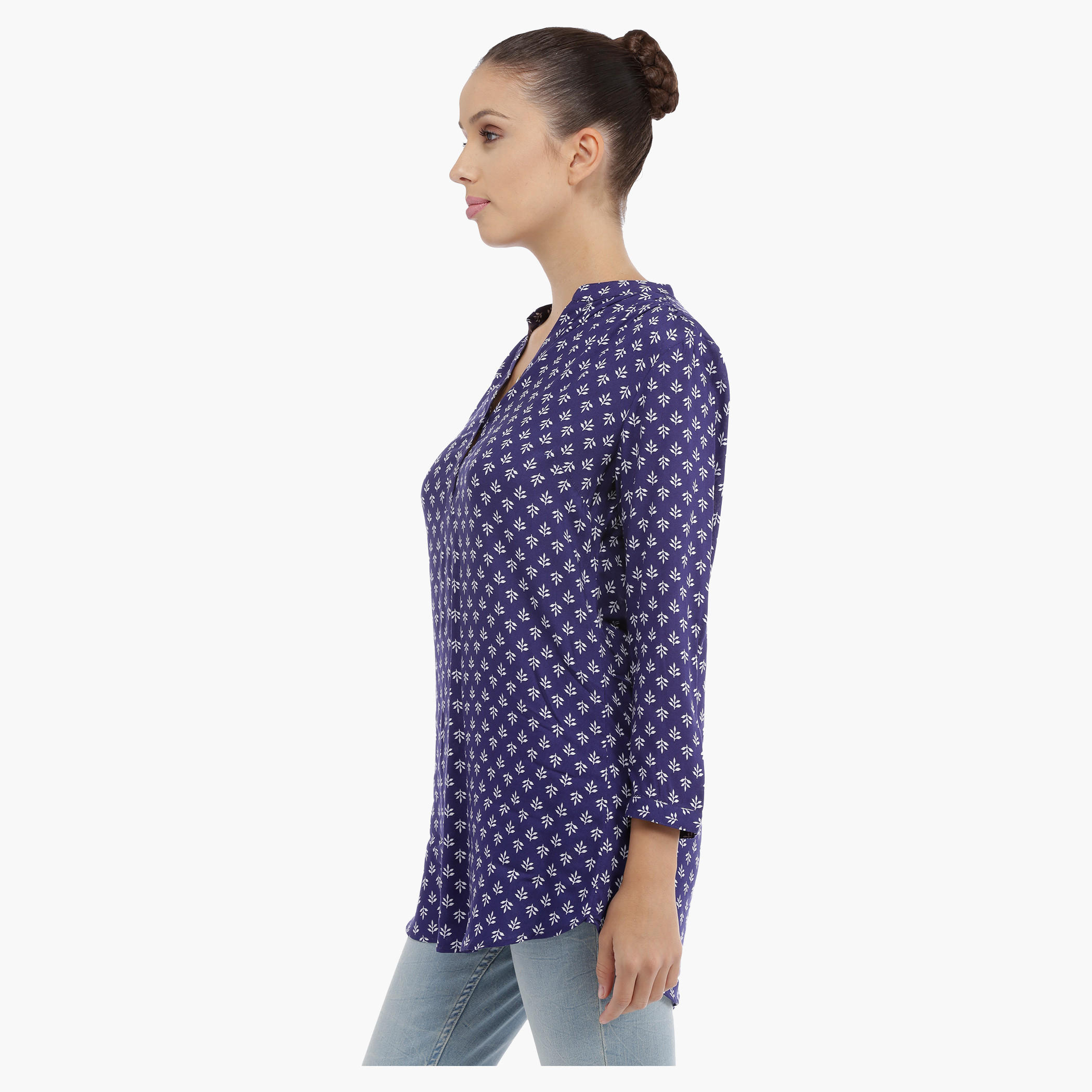 Printed Long Sleeves Top with V-Neck-women-clothing-shirtsandblouses-blouses-image-3
