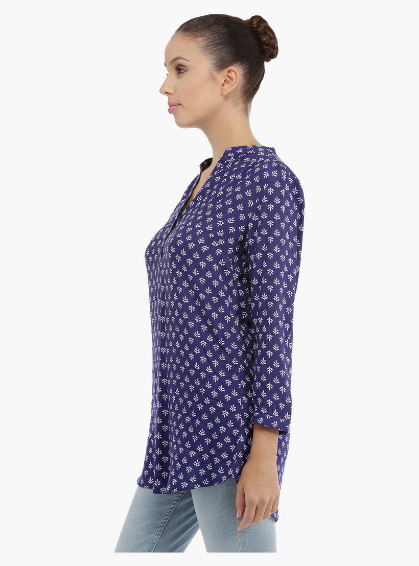Printed Long Sleeves Top with V-Neck-women-clothing-shirtsandblouses-blouses-image-3