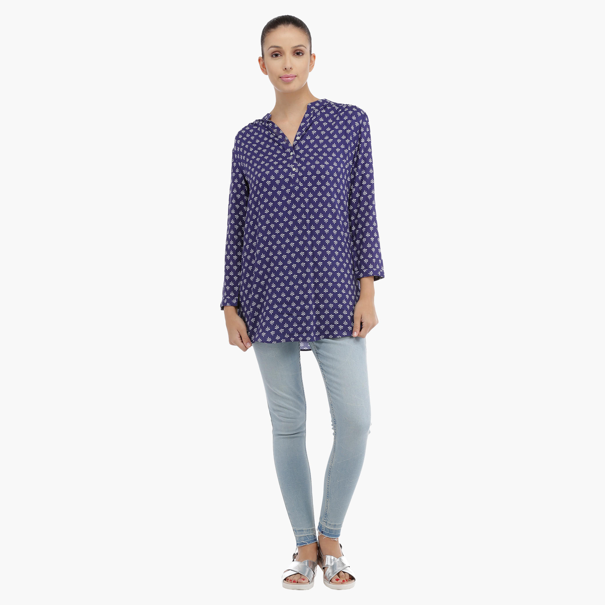 Printed Long Sleeves Top with V-Neck-women-clothing-shirtsandblouses-blouses-image-5