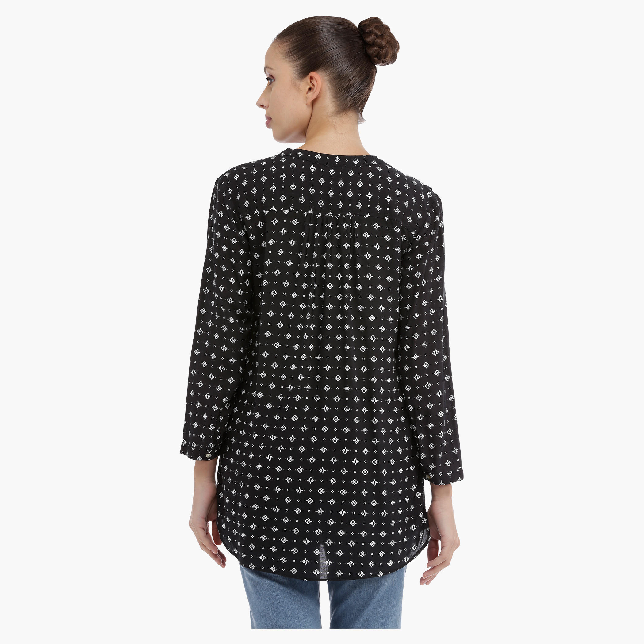 Printed Long Sleeves Top with V-Neck-women-clothing-shirtsandblouses-blouses-image-2