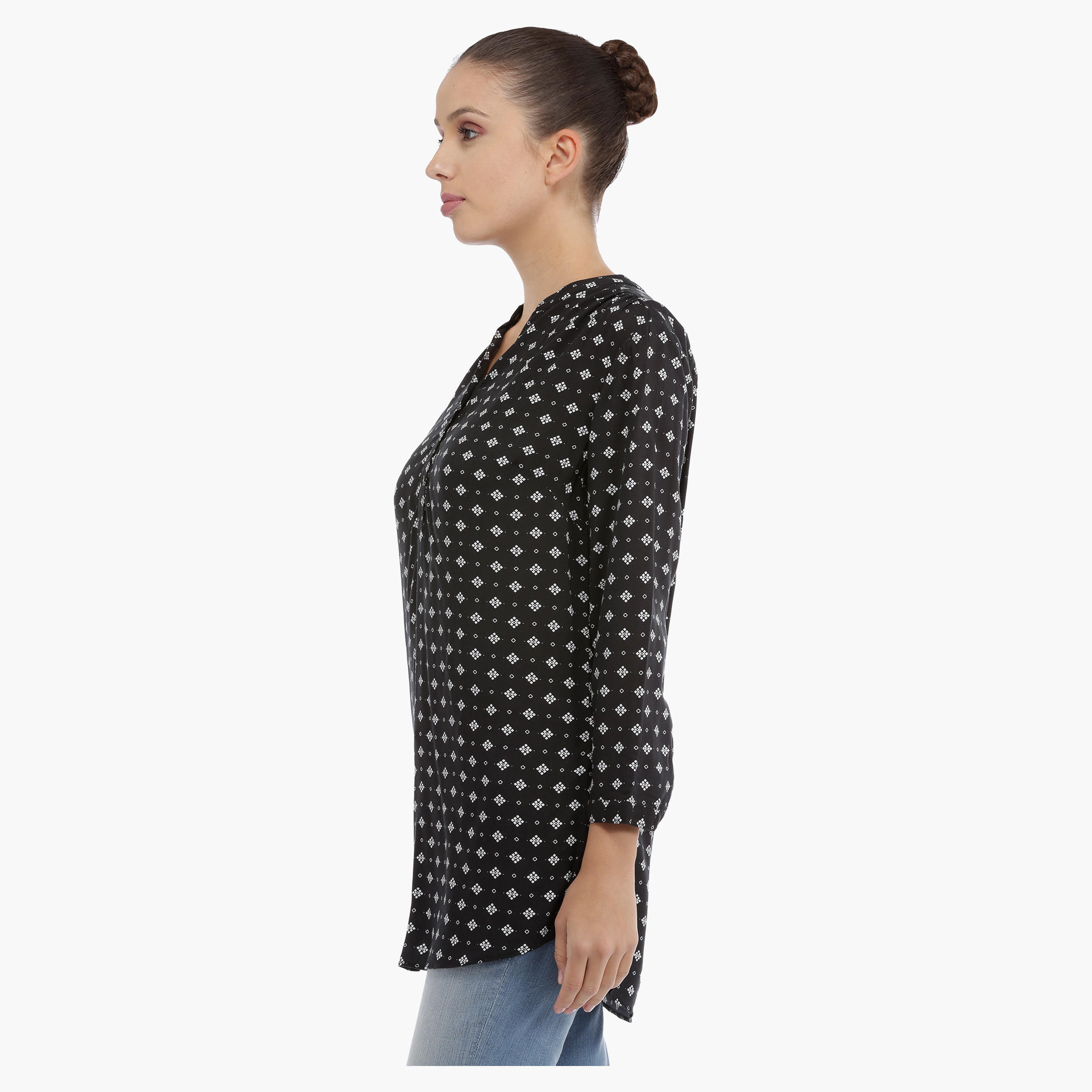 Printed Long Sleeves Top with V-Neck-women-clothing-shirtsandblouses-blouses-image-3