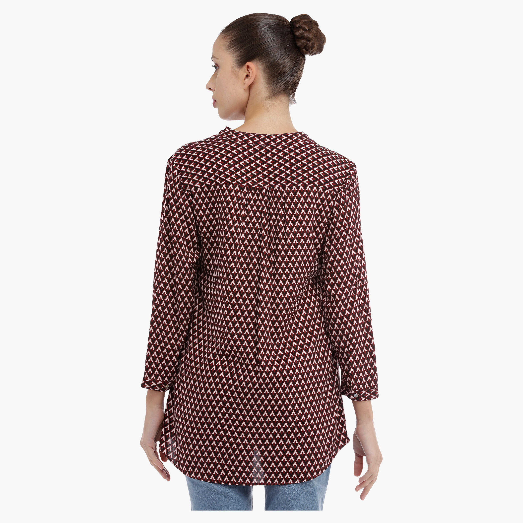 Printed Long Sleeves Top with V-Neck-women-clothing-shirtsandblouses-blouses-image-2