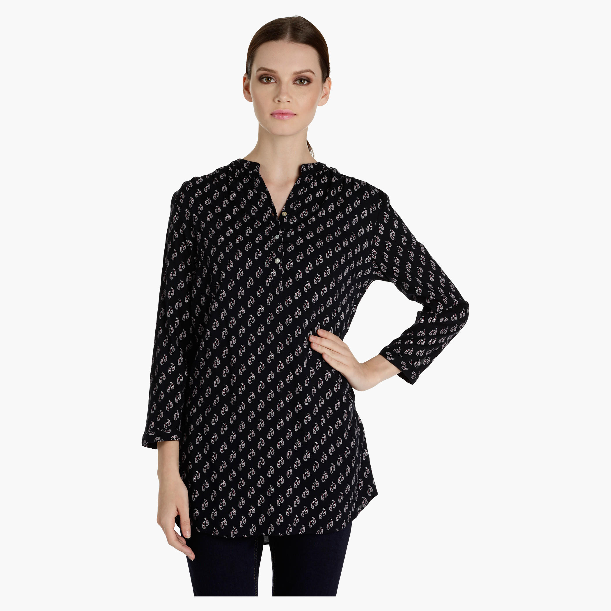 Printed Top with Long Sleeves-women-clothing-shirtsandblouses-blouses-image-1