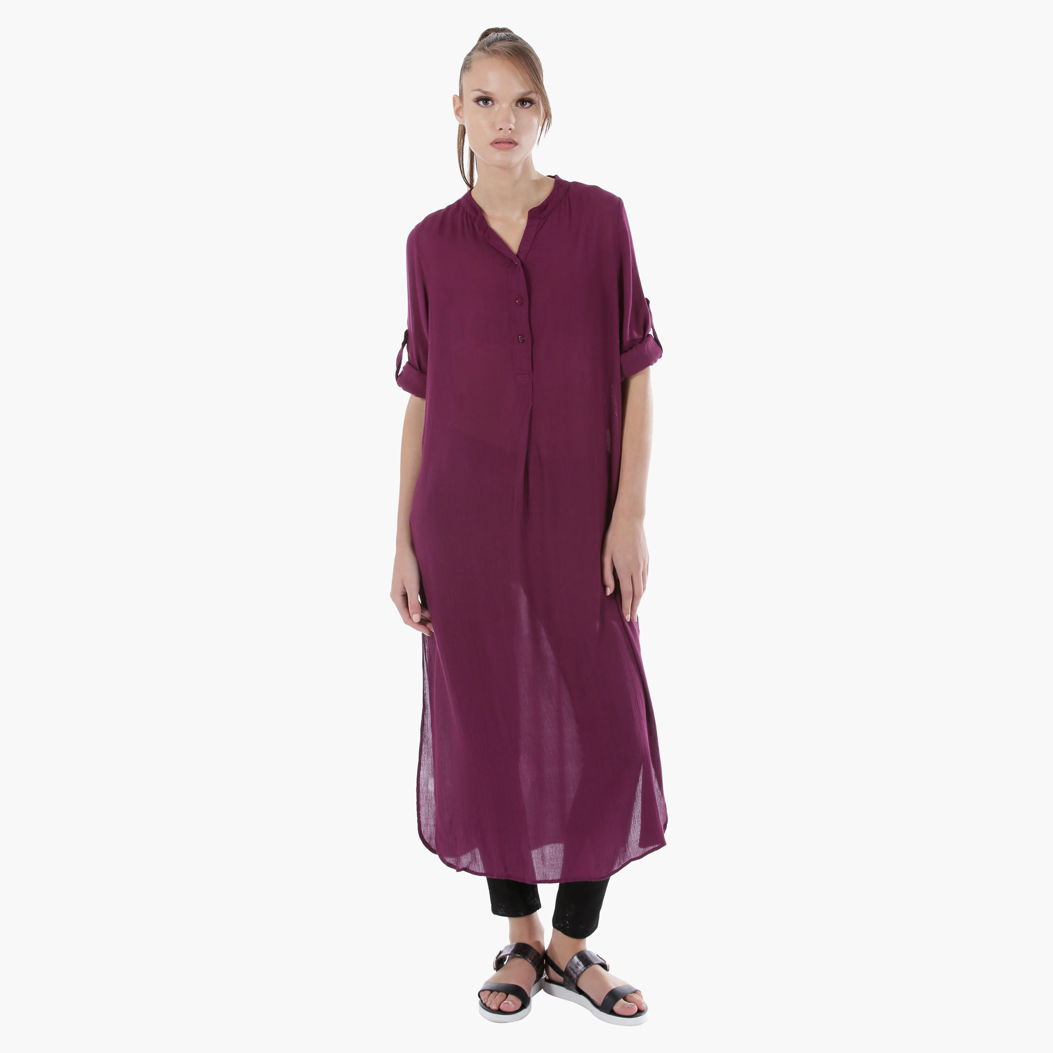 Long Tunic with Slit in Regular Fit-women-clothing-shirtsandblouses-blouses-image-2