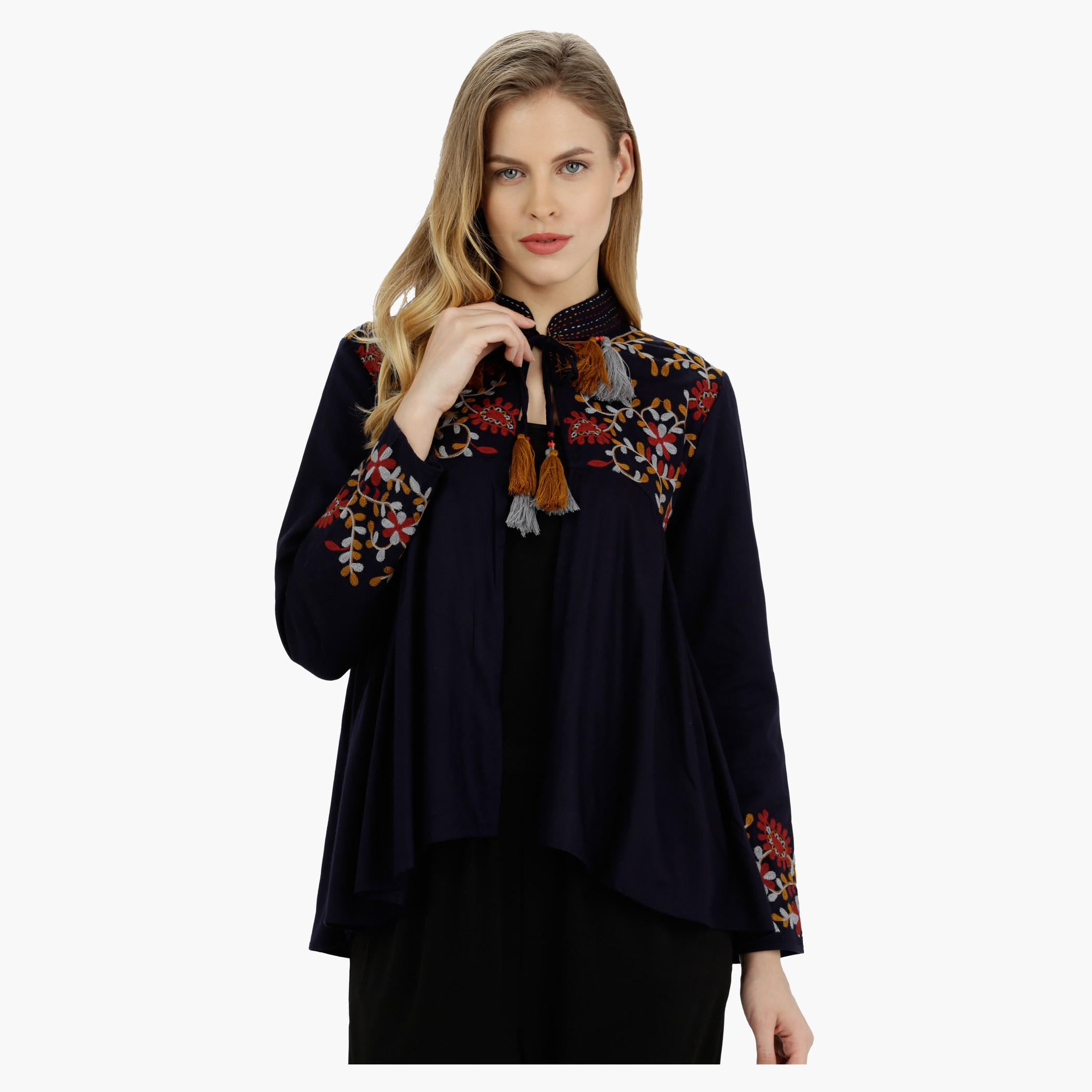 Long Sleeves Jacket with Mandarin Collar-women-clothing-cardigansandjumpers-jumpers-image-1