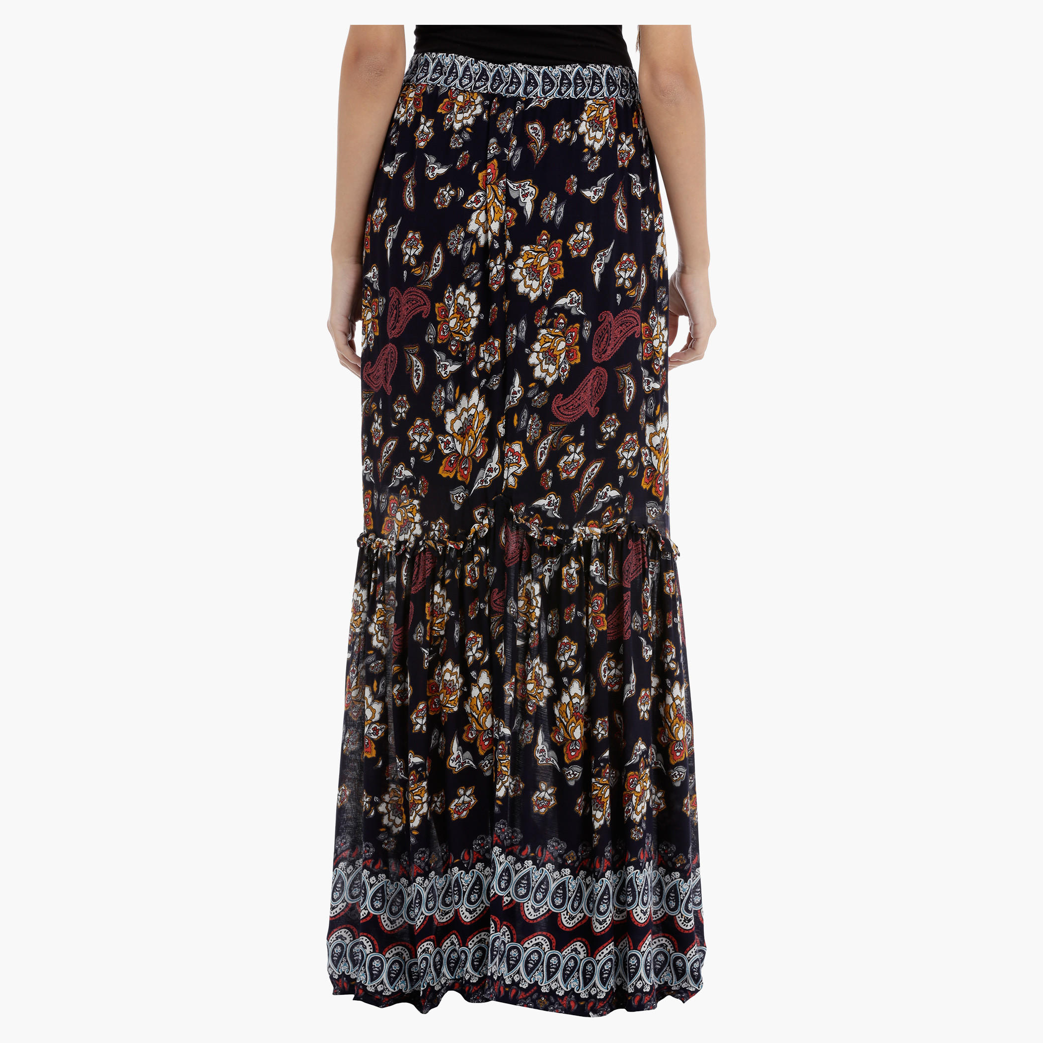 Printed Maxi Skirt with Tie Ups and Tassels-women-clothing-bottoms-skirts-image-2