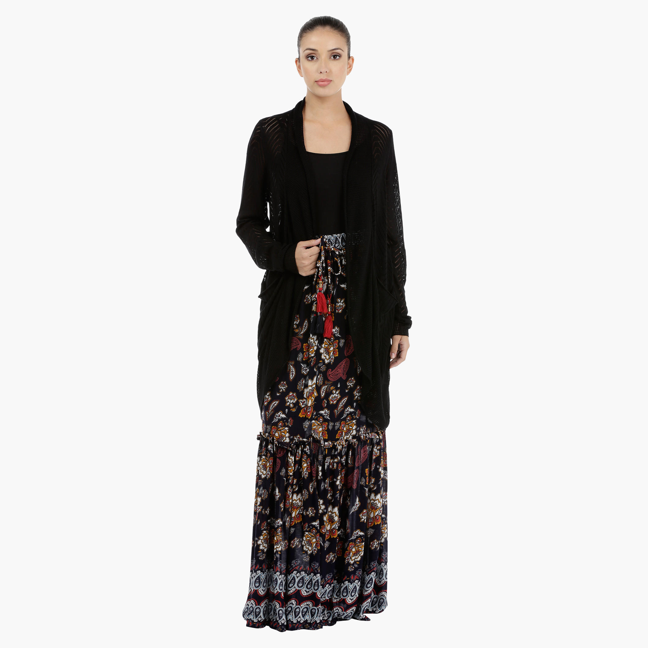 Printed Maxi Skirt with Tie Ups and Tassels-women-clothing-bottoms-skirts-image-5