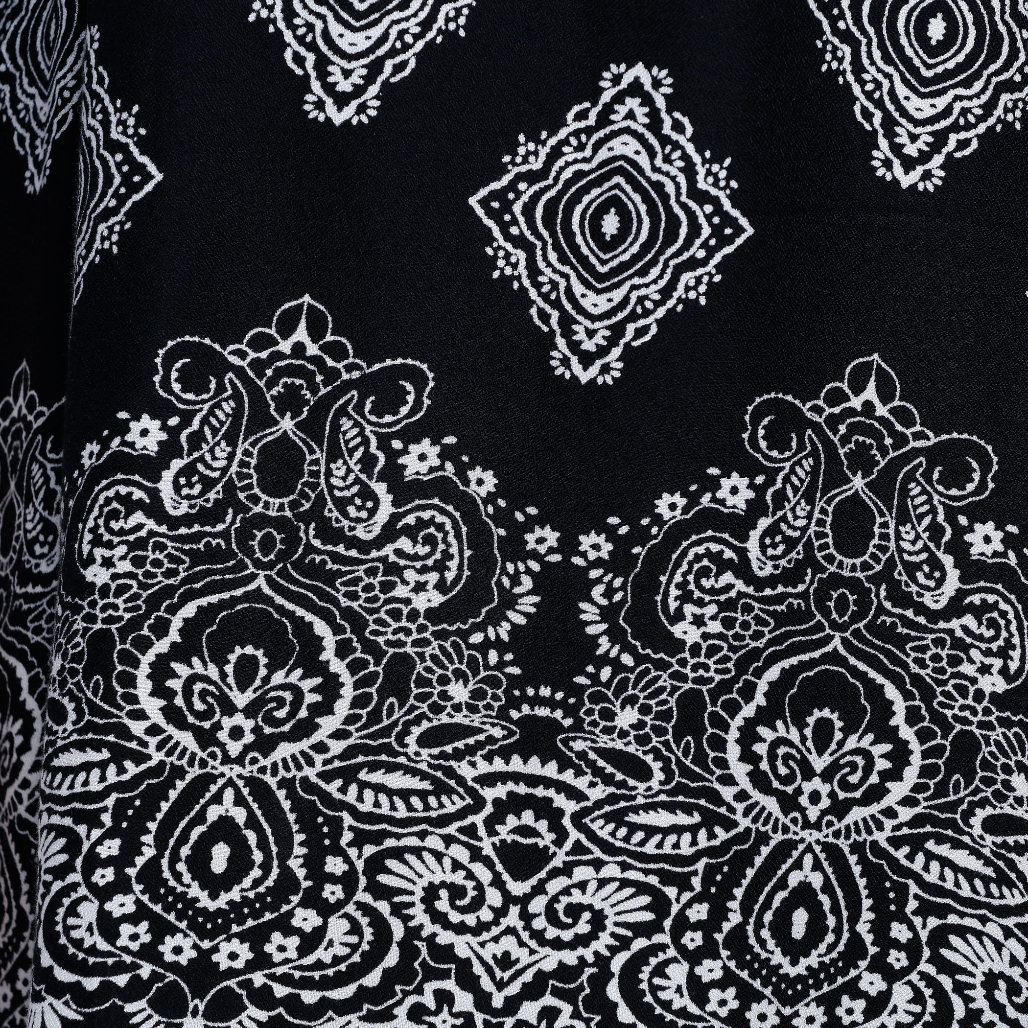 Printed Top with 3/4 Sleeves and Drawstring Detail-women-clothing-shirtsandblouses-blouses-image-4