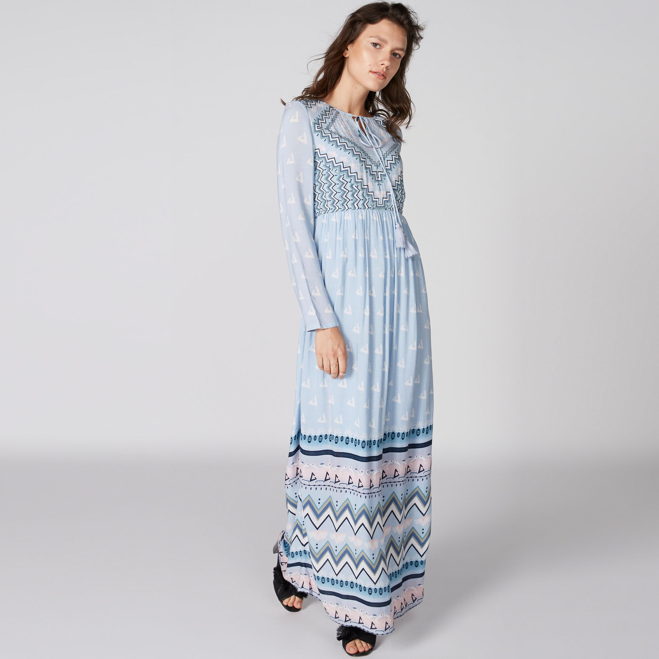فستان طويل بأكمام طويلة ورباط وطبعات-women-clothing-dresses-image-3