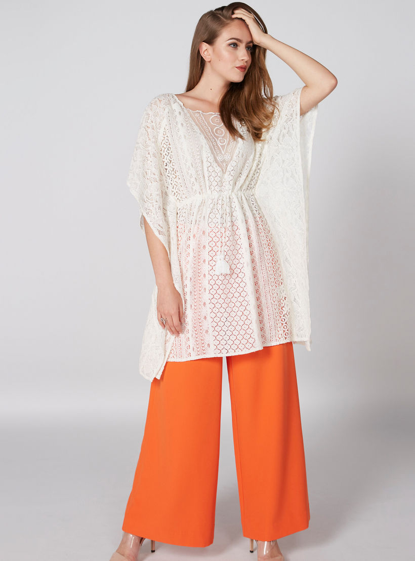 تونيك بأكمام واسعة ورباط وتفاصيل دانتيل-women-clothing-shirtsandblouses-blouses-image-1