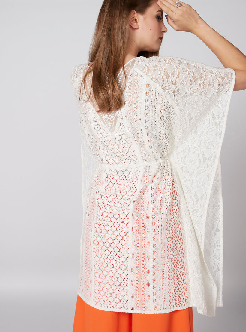 تونيك بأكمام واسعة ورباط وتفاصيل دانتيل-women-clothing-shirtsandblouses-blouses-image-2