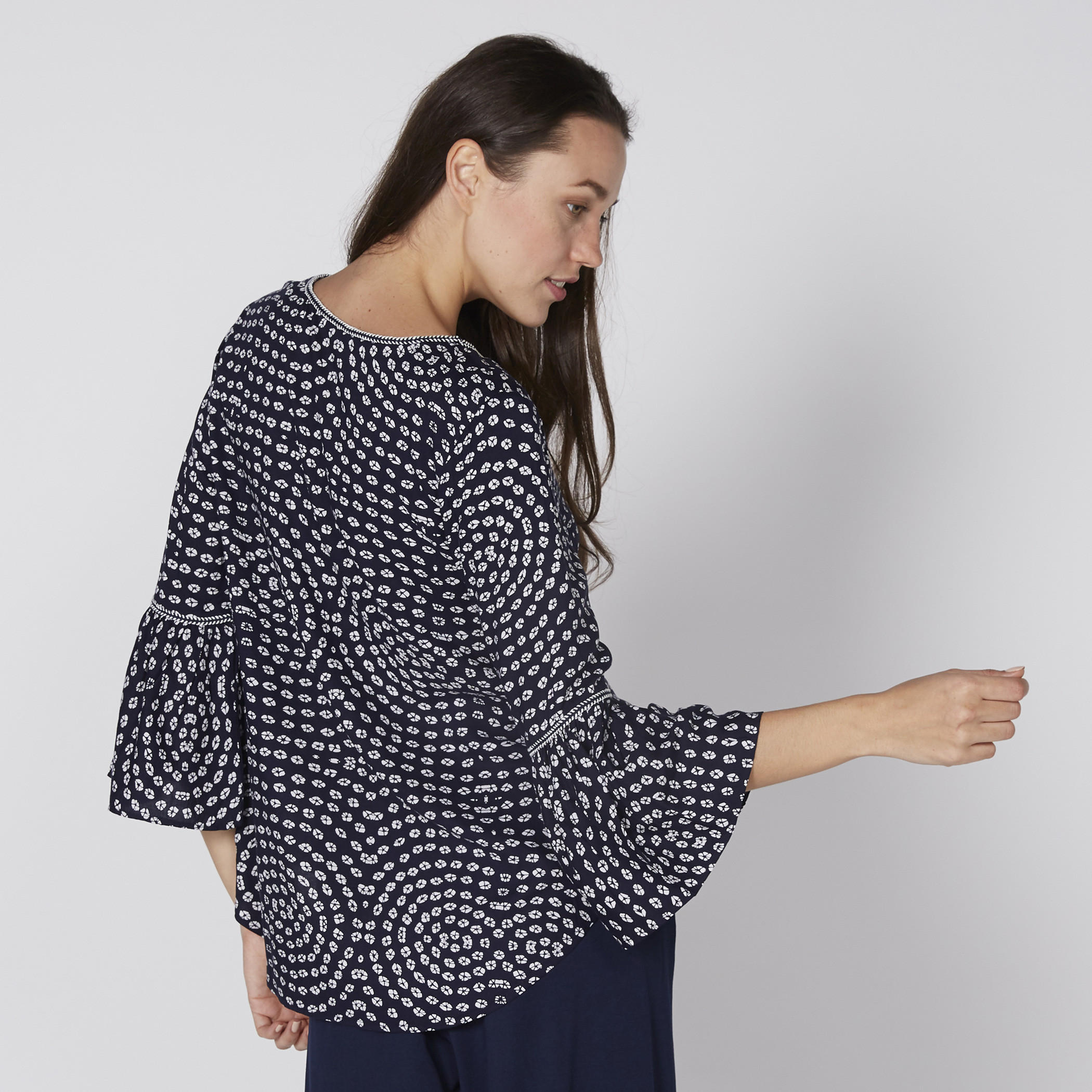 Printed Top with Bell Sleeves and Tie-Up Detail-women-clothing-shirtsandblouses-blouses-image-4