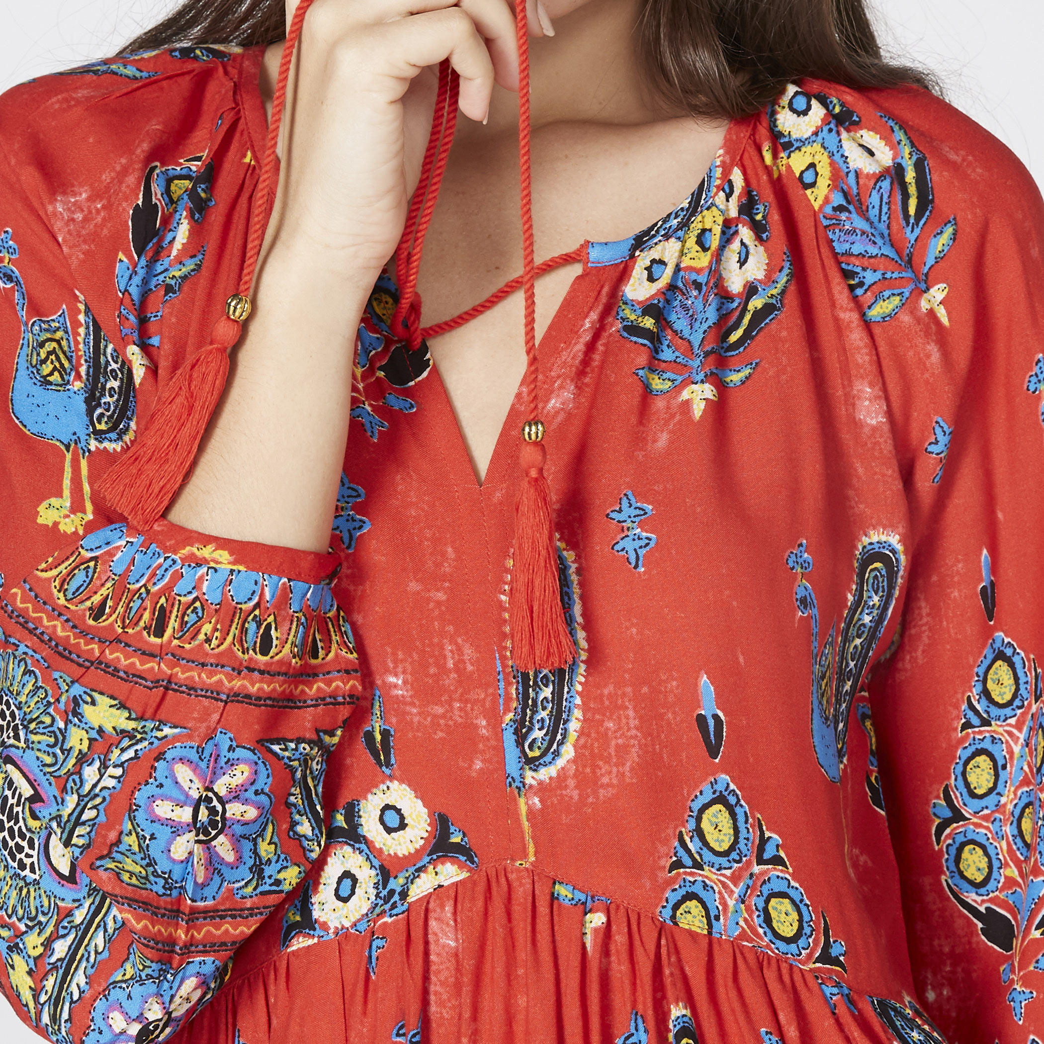 فستان ميني بطبعات وأكمام طويلة ورباط-women-clothing-dresses-image-3