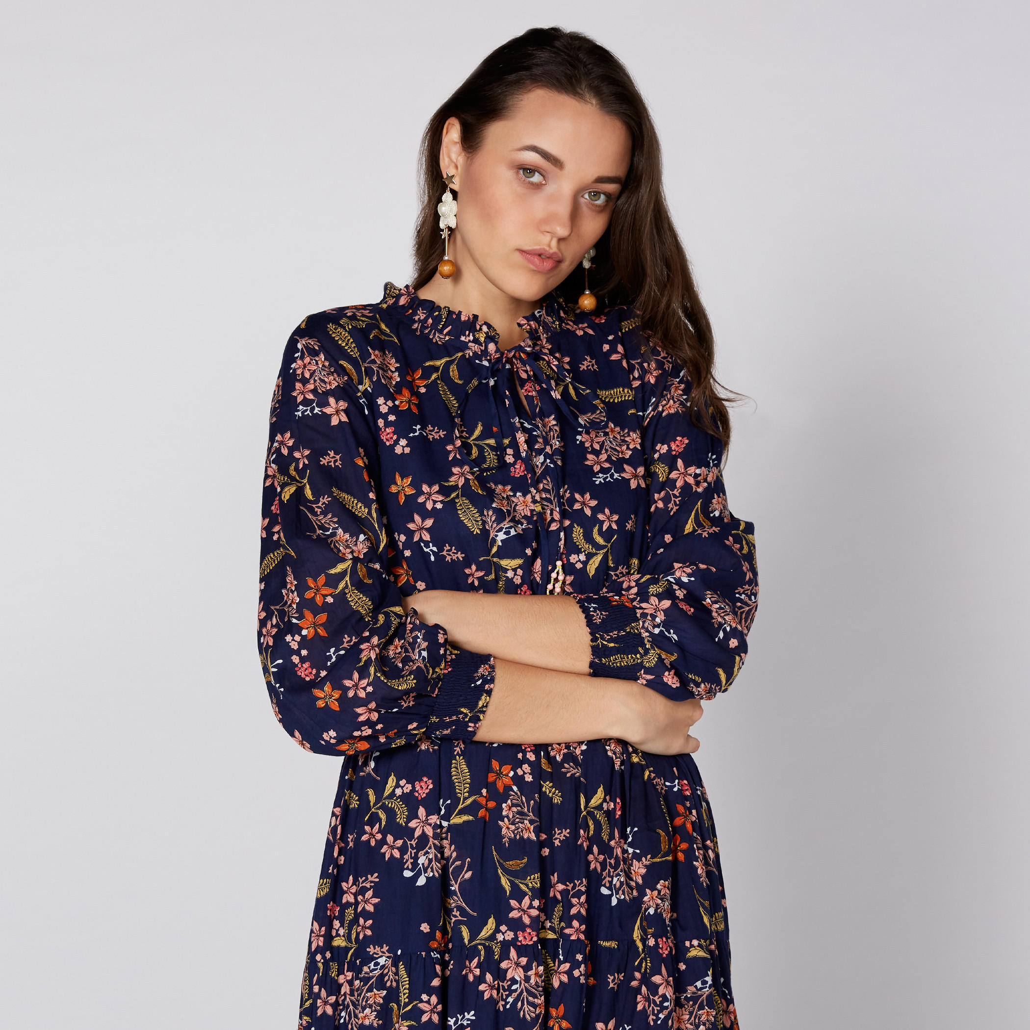 فستان طويل بأكمام طويلة ورباط إغلاق مع طبعات-women-clothing-dresses-image-2