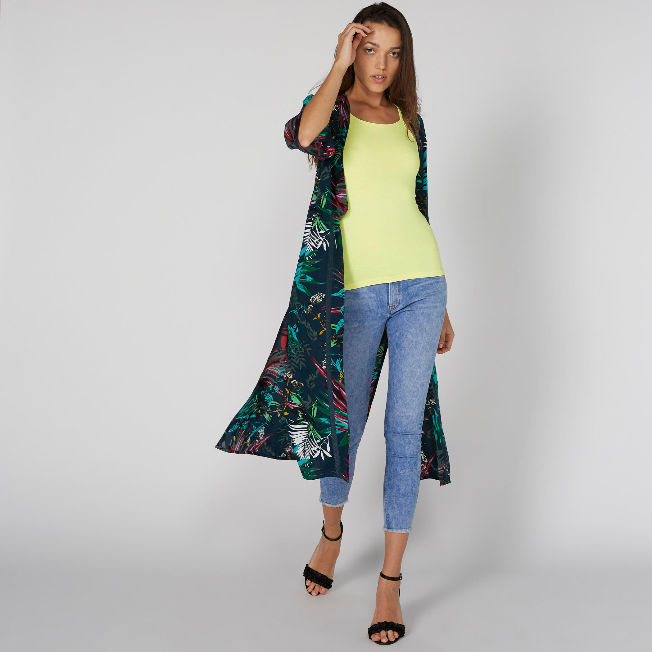 Printed Long Shrug with 3/4 Sleeves-women-winterwear-cardigansandjumpers-cardigans-image-1