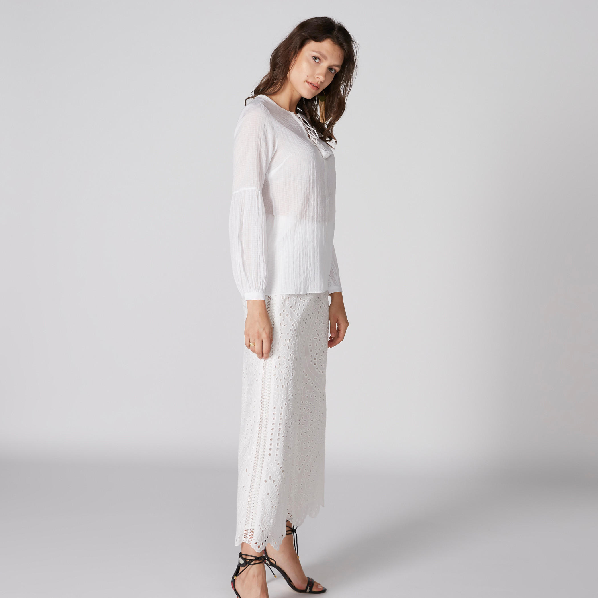 بلوزة بارزة الملمس بأكمام طويلة وأربطة-women-clothing-shirtsandblouses-blouses-image-1