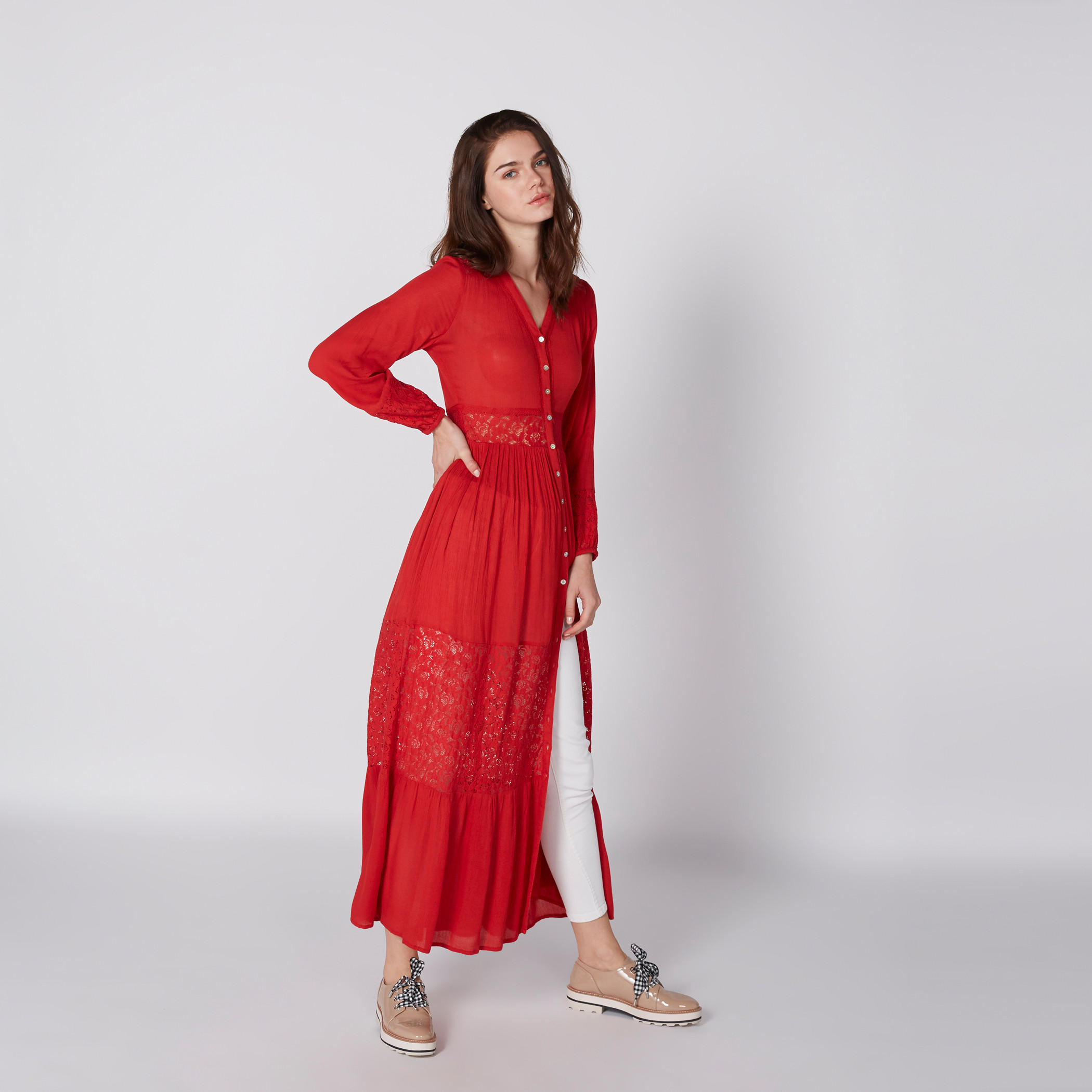 تونيك طويل بأكمام طويلة وتفاصيل دانتيل-women-clothing-cardigansandjumpers-jumpers-image-1