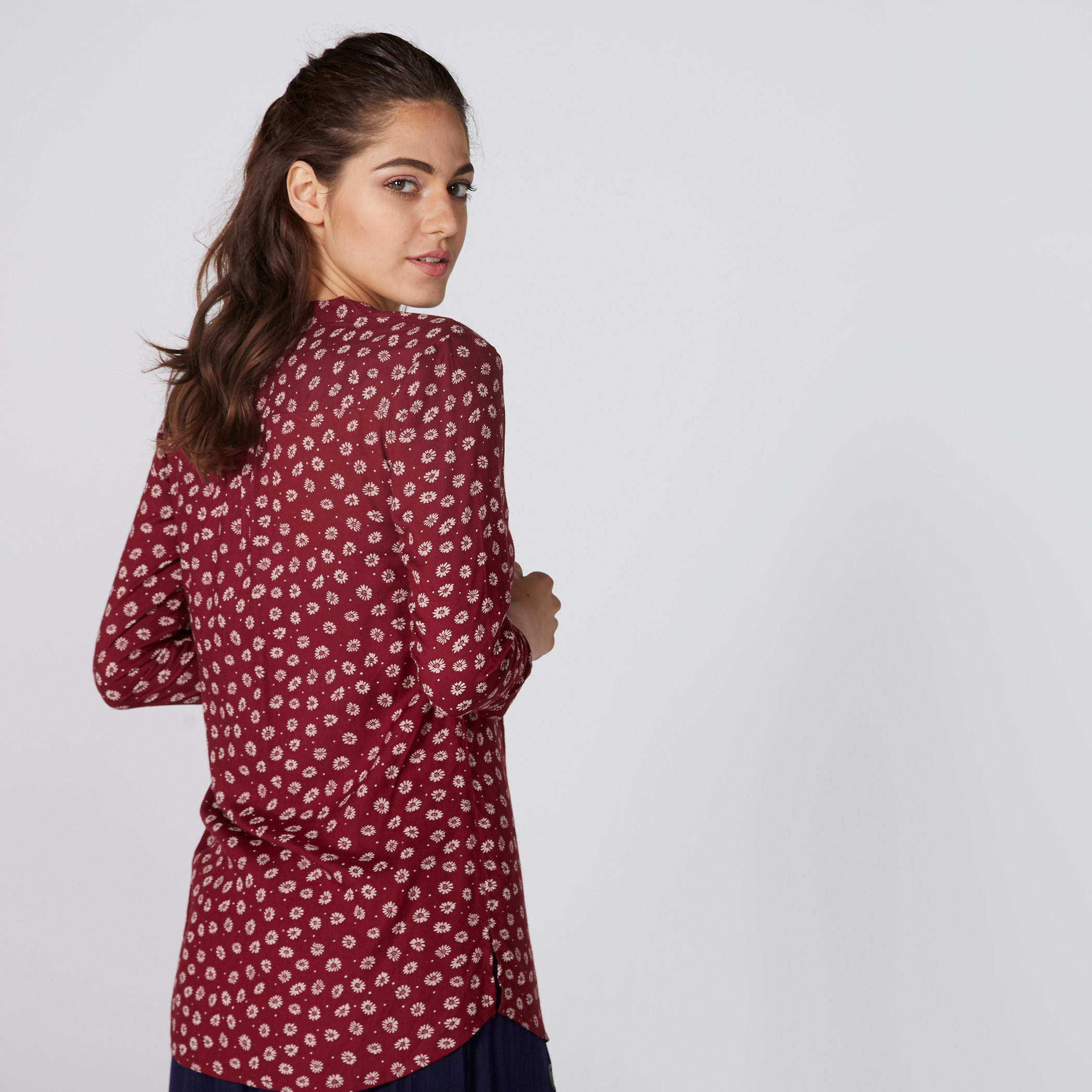 بلوزة بأكمام 3/4 وطبعات أزهار-women-clothing-shirtsandblouses-blouses-image-2