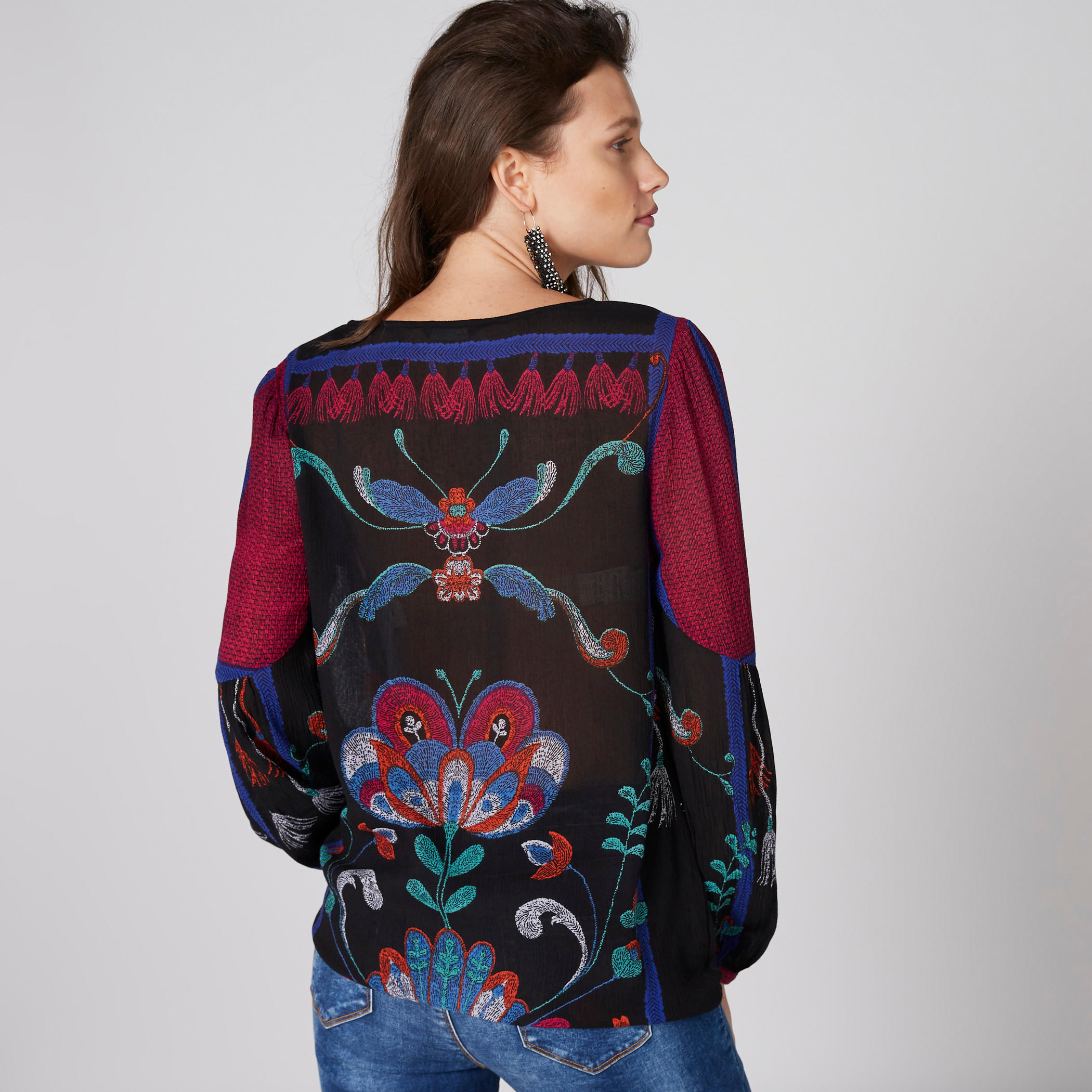 Printed Round Neck Top with Long Sleeves-women-clothing-shirtsandblouses-blouses-image-2