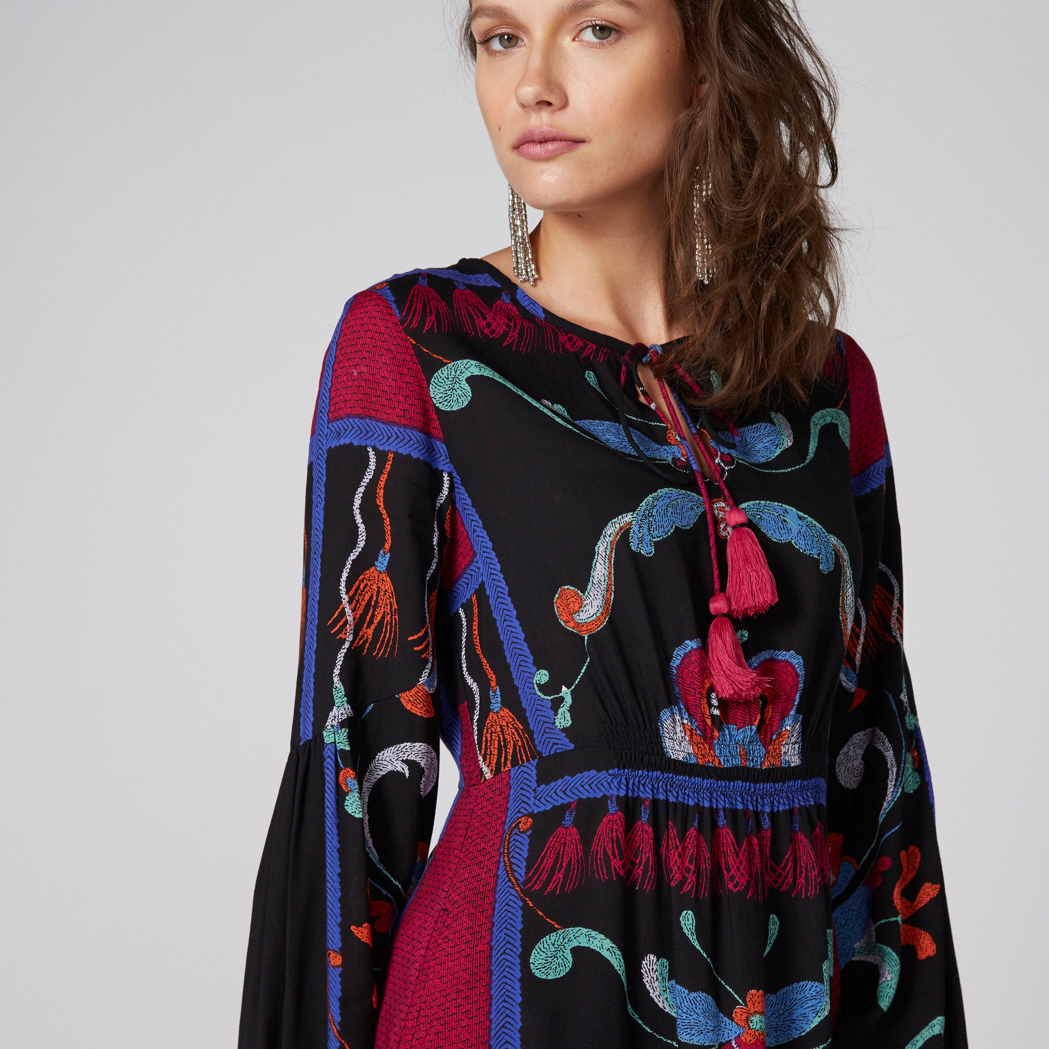 فستان ميدي بياقة مستديرة وأكمام طويلة-women-clothing-dresses-image-4